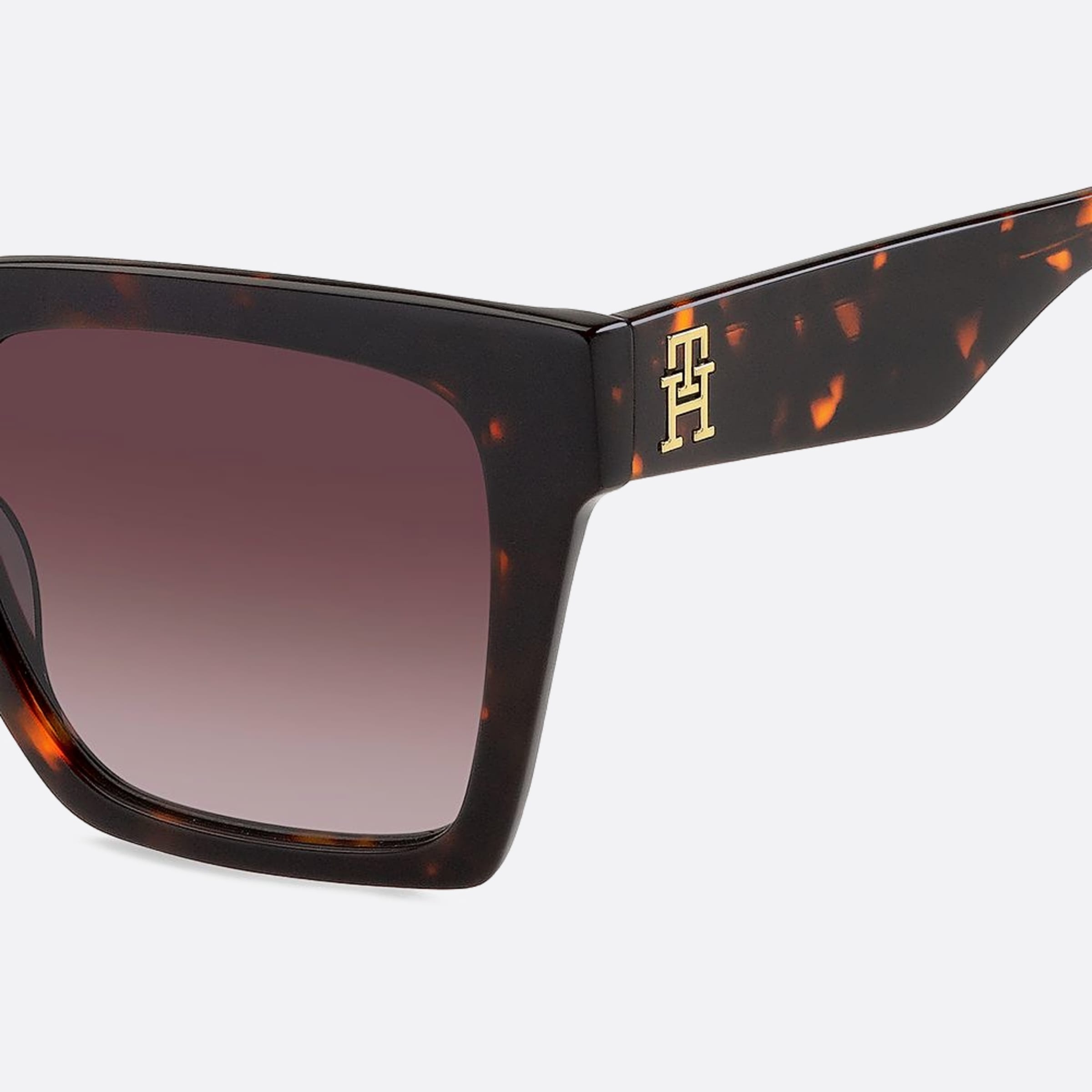 Tommy 53mm Hilfiger Havana Butterfly Women Sunglasses - Detail View