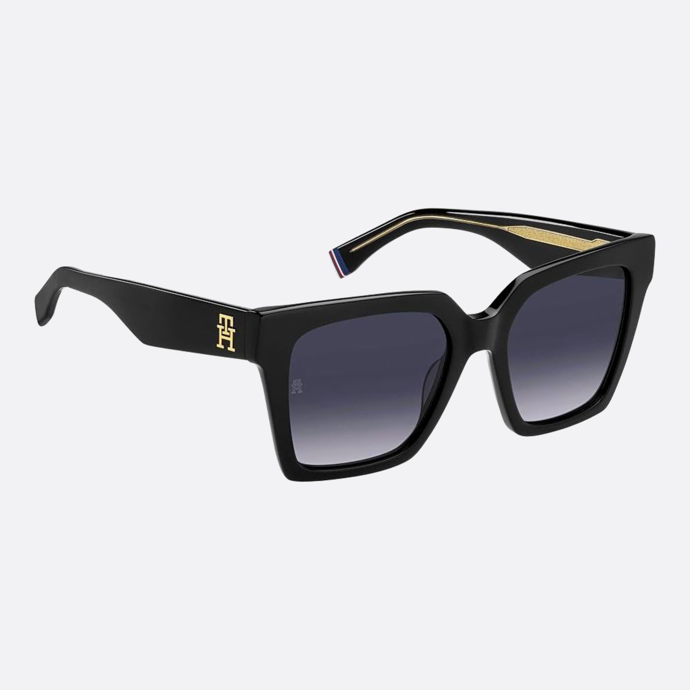 Tommy 53mm Hilfiger Black Butterfly Women Sunglasses - Detail View