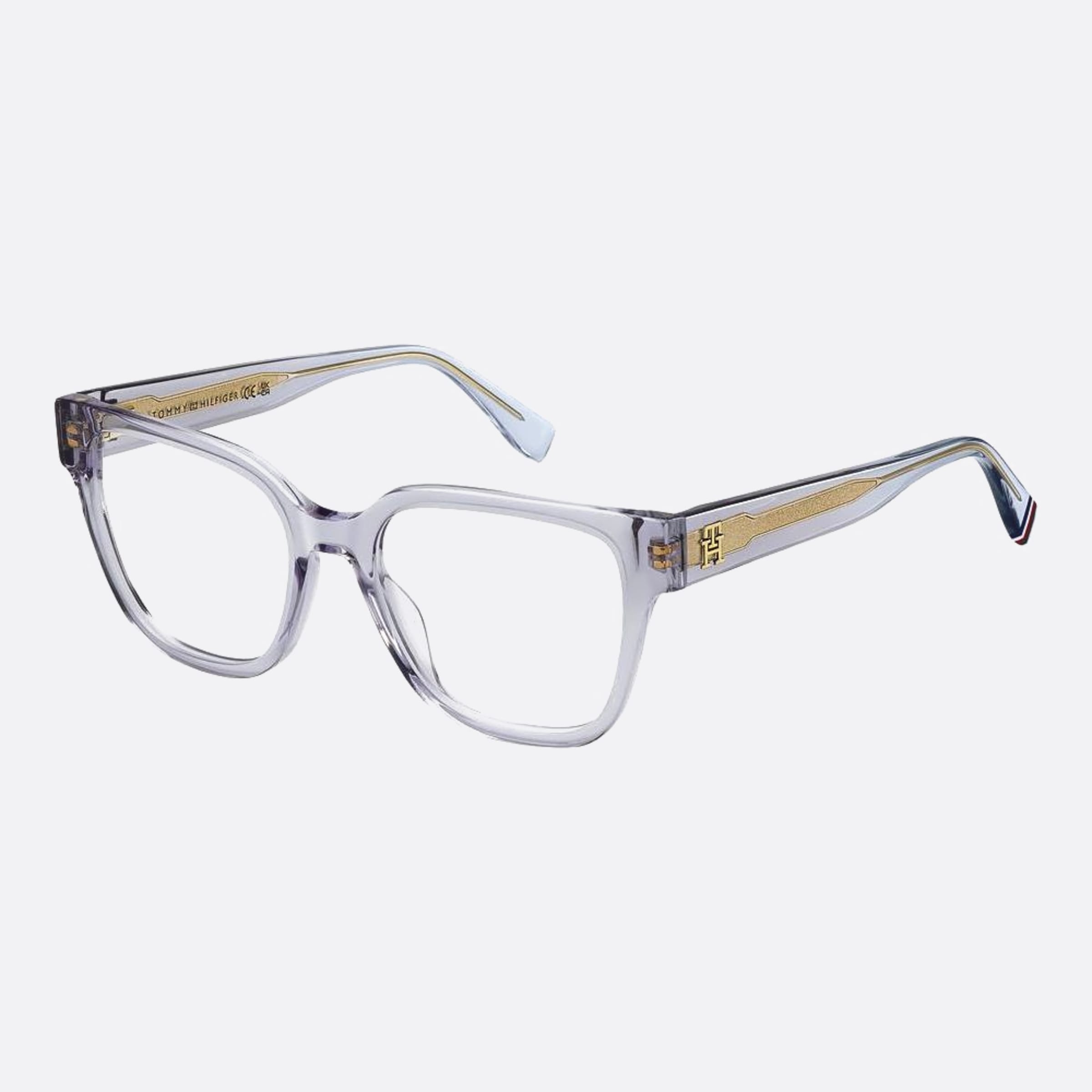Tommy 52mm Hilfiger Kb7 Grey Squared Women Eyeglasses - Side View