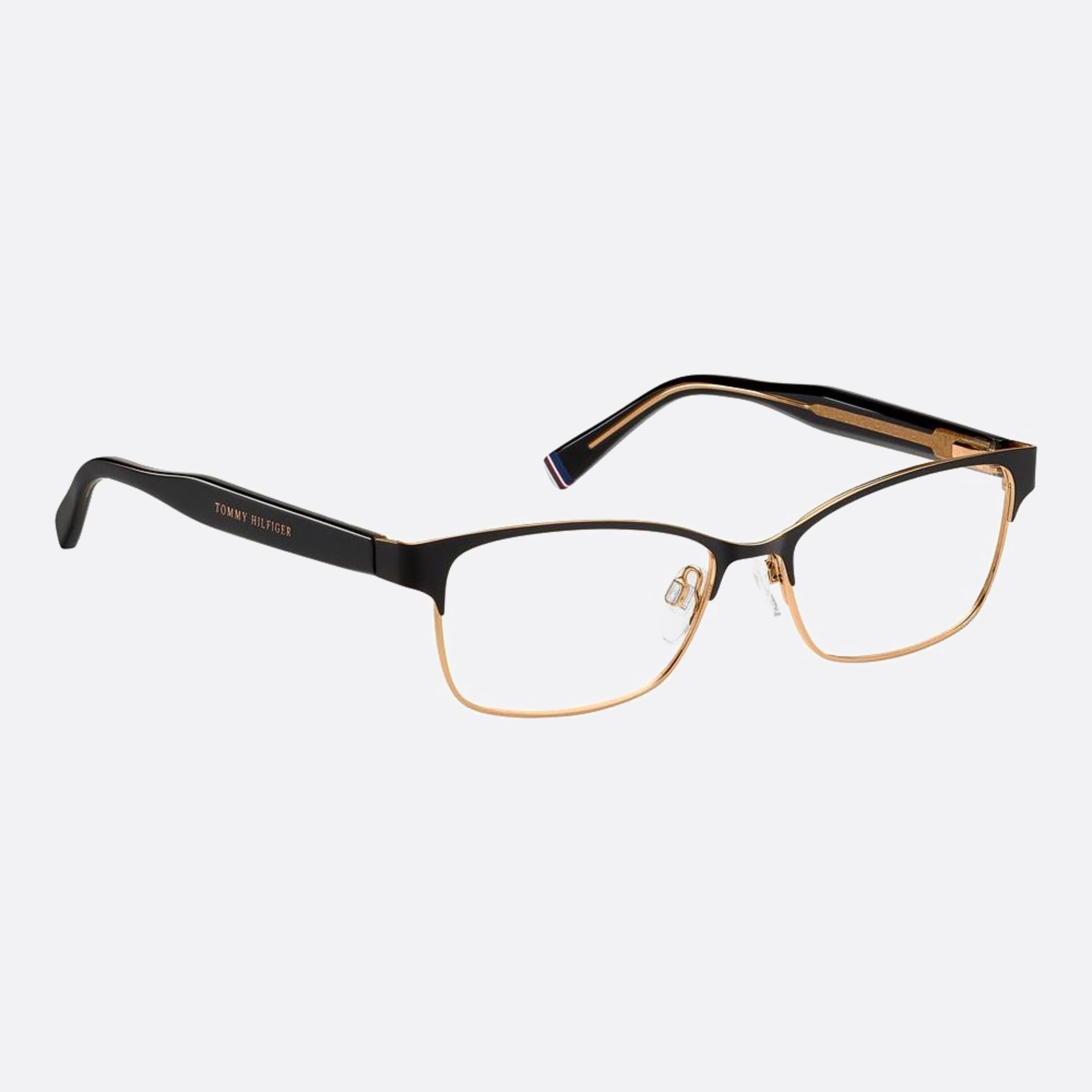 Tommy 53mm Hilfiger 1uv Black Rectangle Women Eyeglasses - Detail View