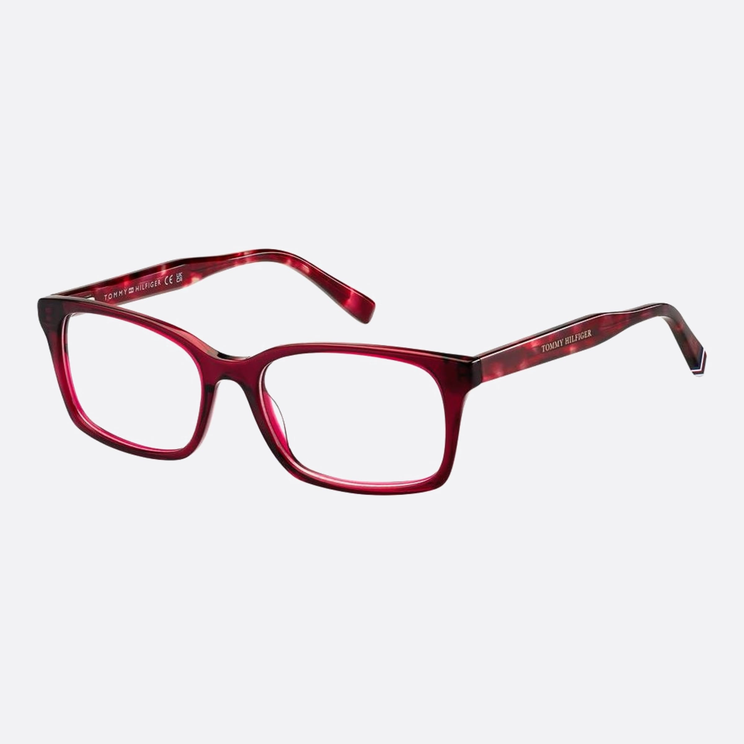Tommy 52mm Hilfiger 8cq Red Squared Women Eyeglasses - Side View