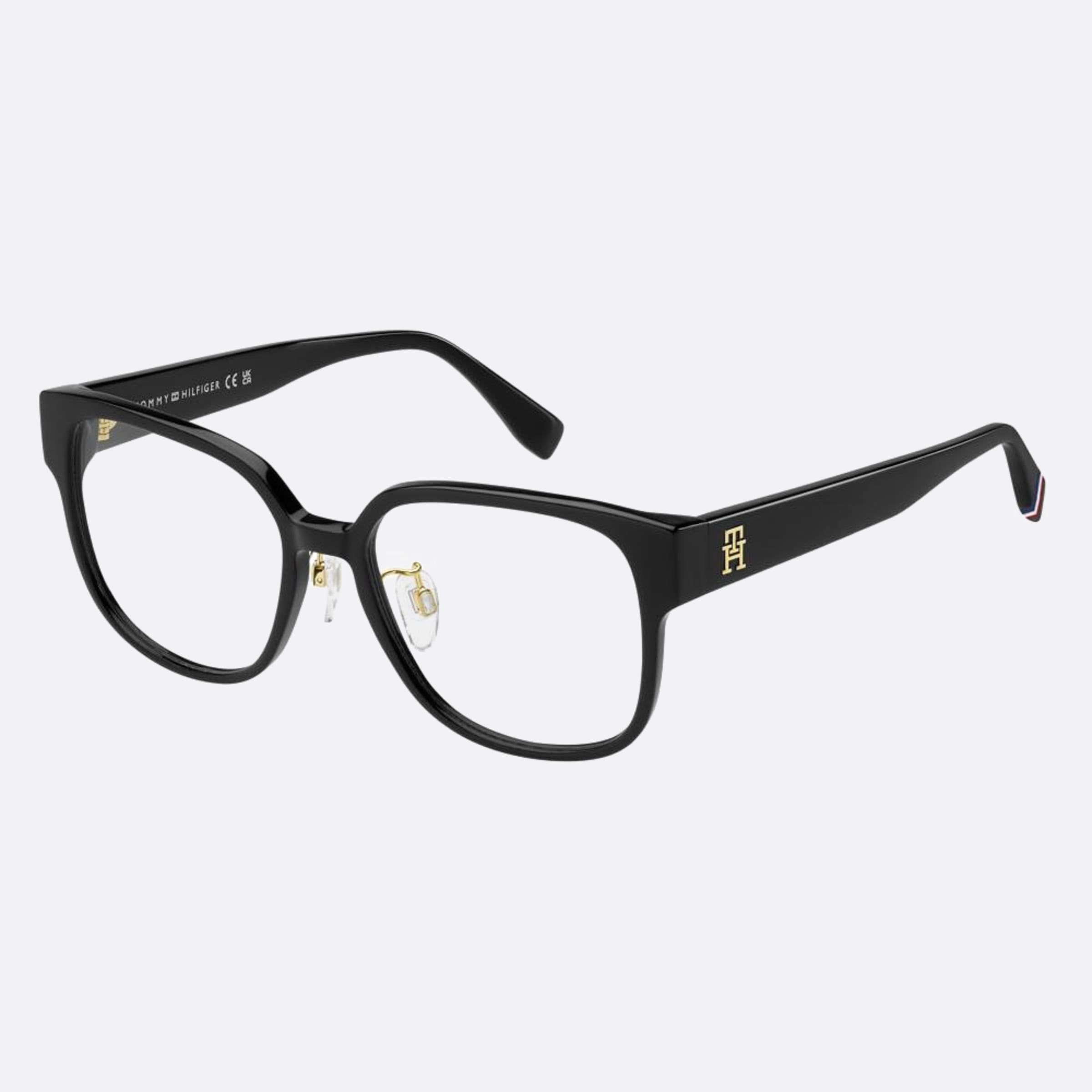 Tommy 54mm Hilfiger Black Pantos Women Eyeglasses - Side View