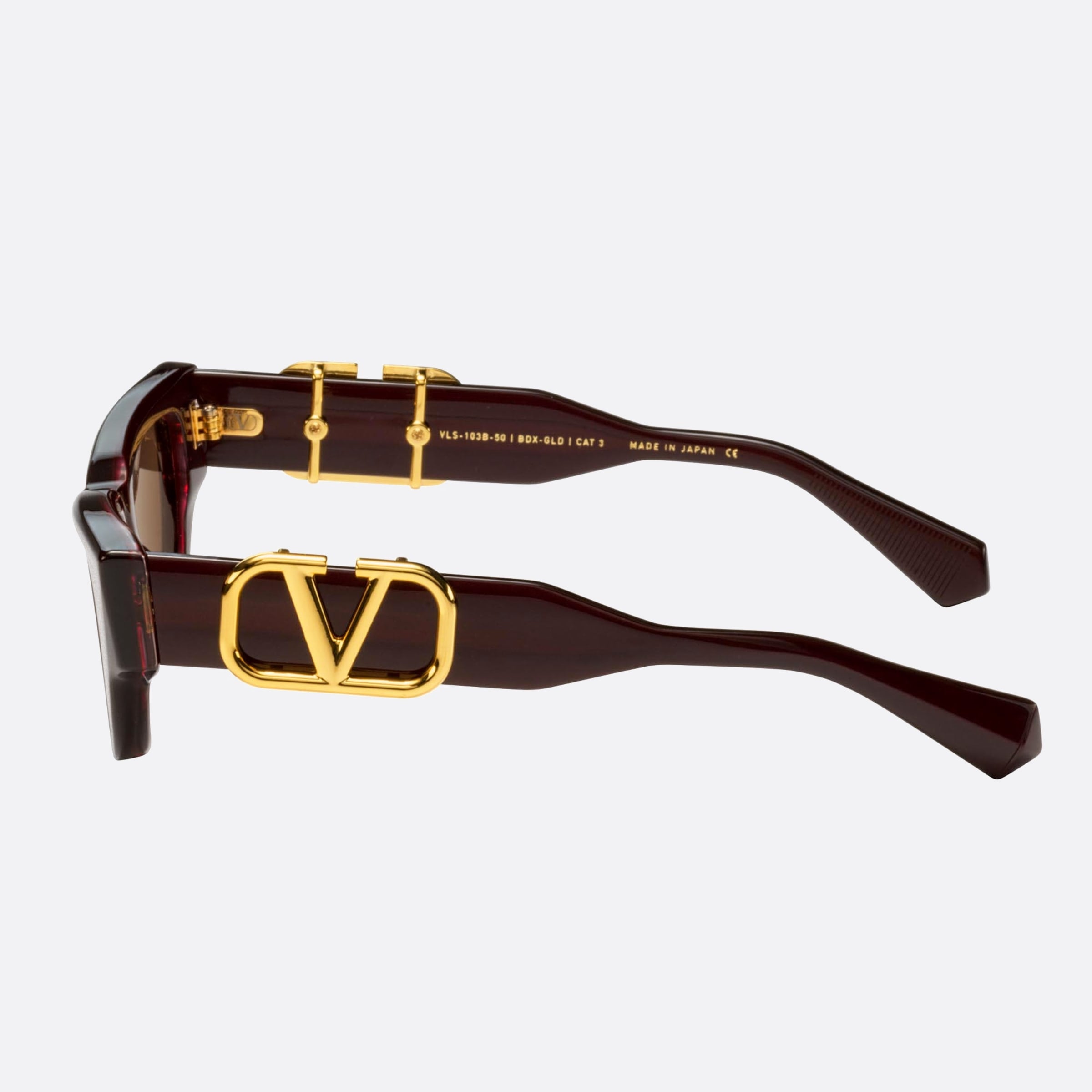 Valentino 50mm Due Bdx Gld Violet Cat Eye Women Sunglasses - Detail View