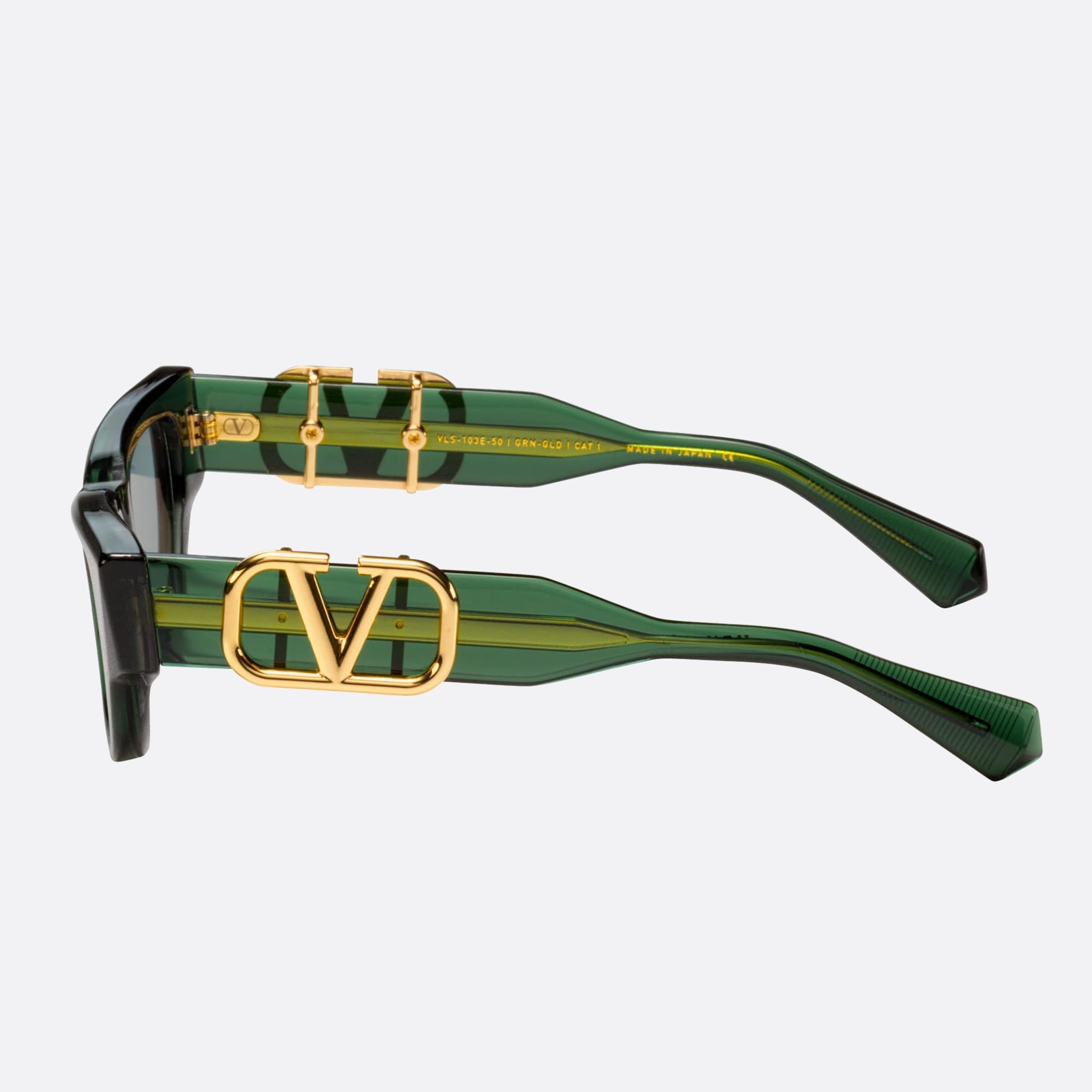 Valentino 50mm Due Grn Gld Green Cat Eye Women Sunglasses - Detail View