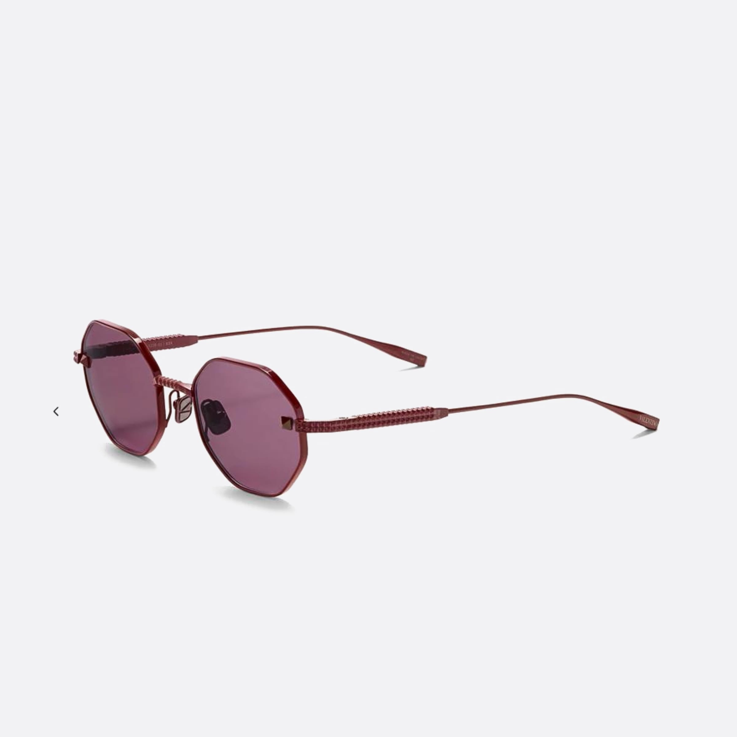 Valentino 52mm Stud Vls 122b Bdx Red Geometric Women Sunglasses - Side View