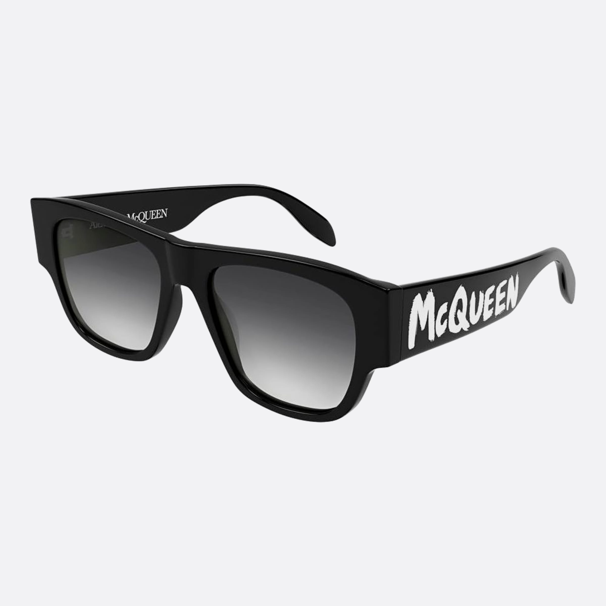 Alexander 54mm Mcqueen Black Geometric Man Sunglasses - Side View