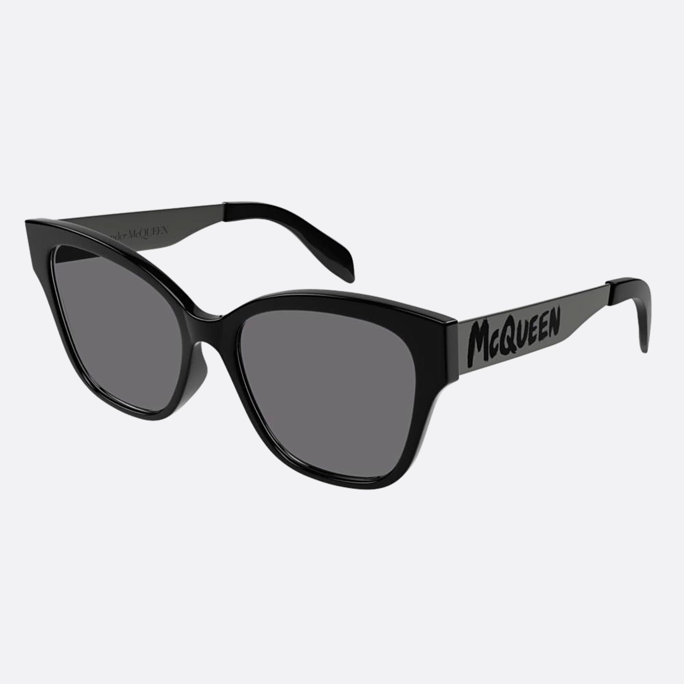 Alexander 56mm Mcqueen Black Cat Eye Women Sunglasses - Side View