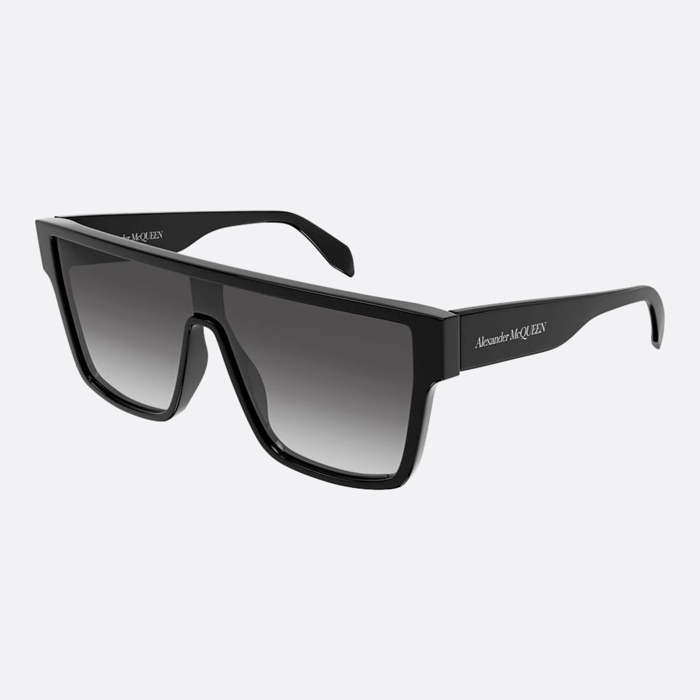 Alexander 99mm Mcqueen Black Shield Man Sunglasses - Side View