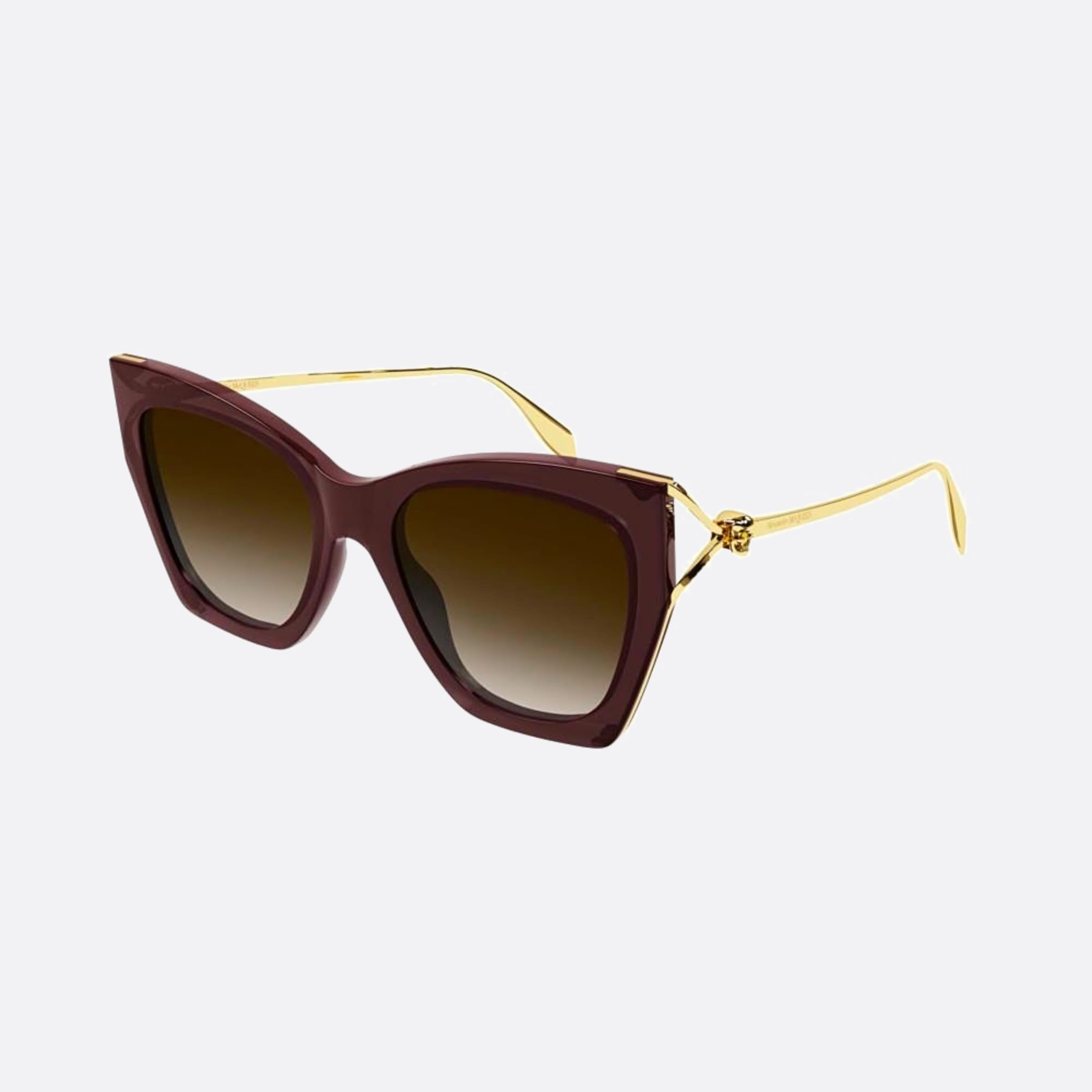 Alexander 53mm Mcqueen Wqm Brown Butterfly Woman Sunglasses - Side View