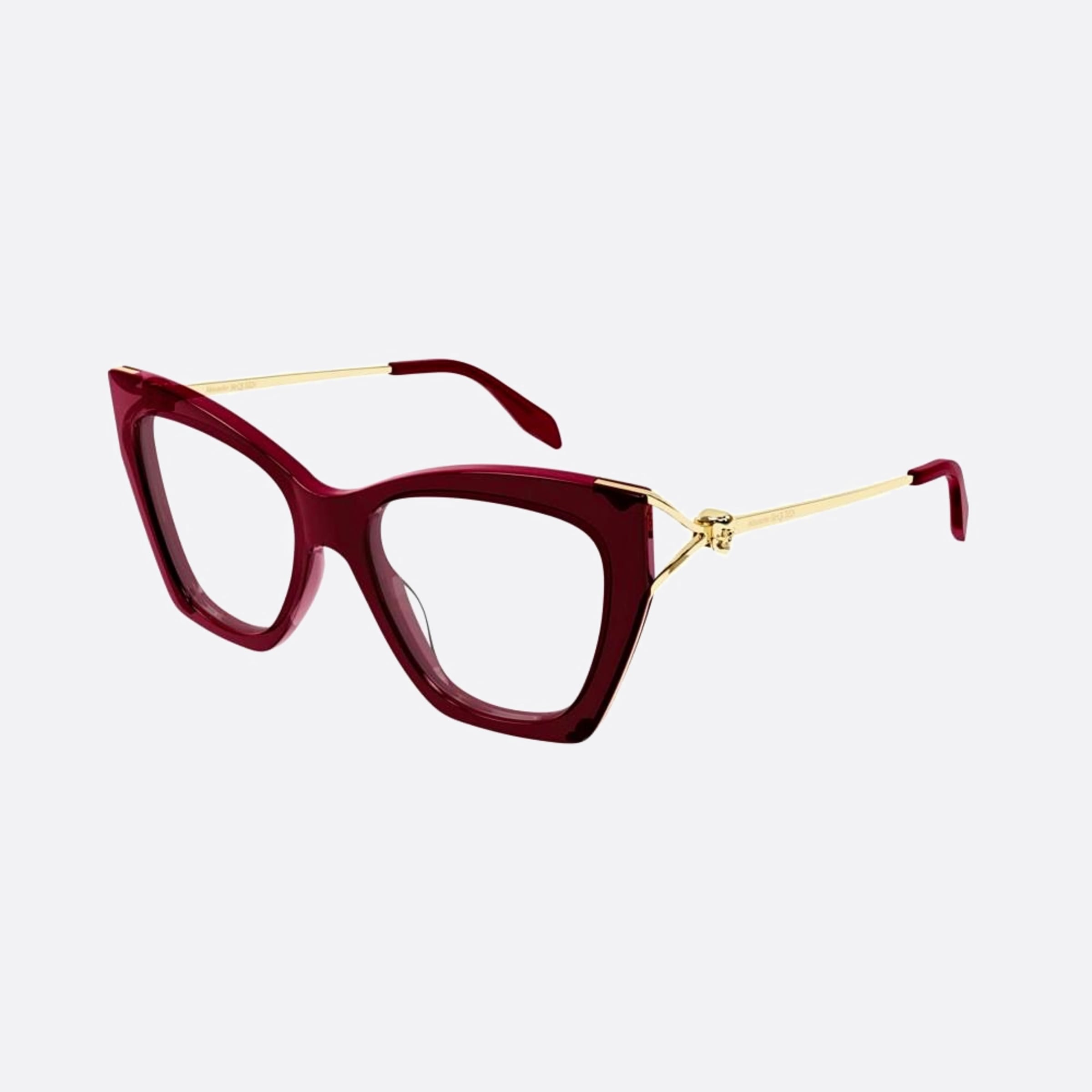 Alexander 51mm Mcqueen Red Squared Woman Eyeglasses - Side View