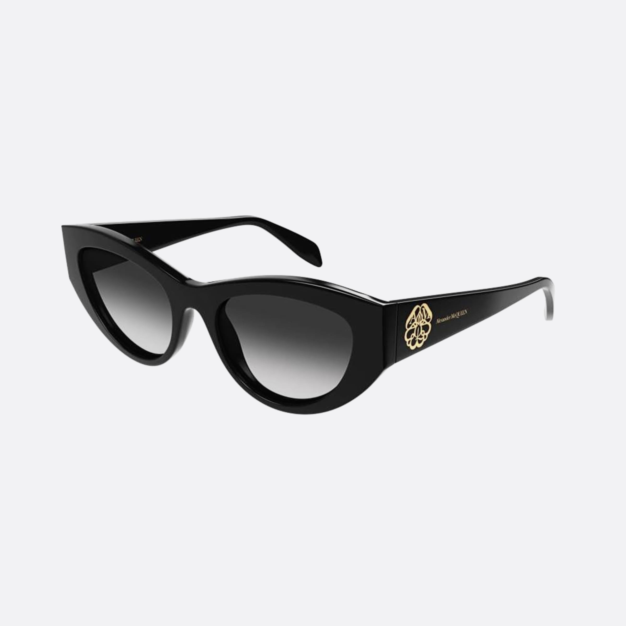 Alexander 54mm Mcqueen Black Cat Eye Woman Sunglasses - Side View