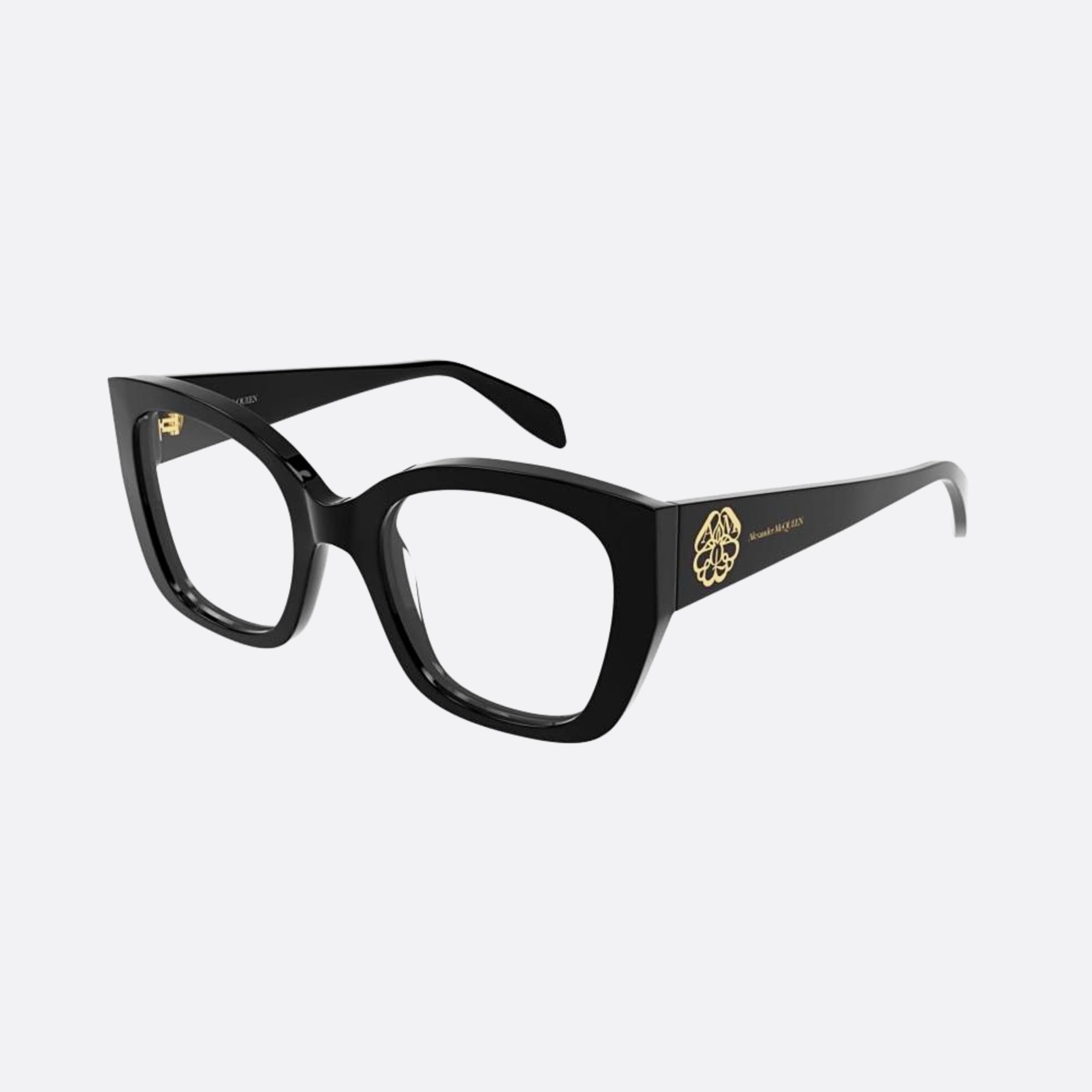 Alexander 52mm Mcqueen Black Squared Woman Eyeglasses - Side View