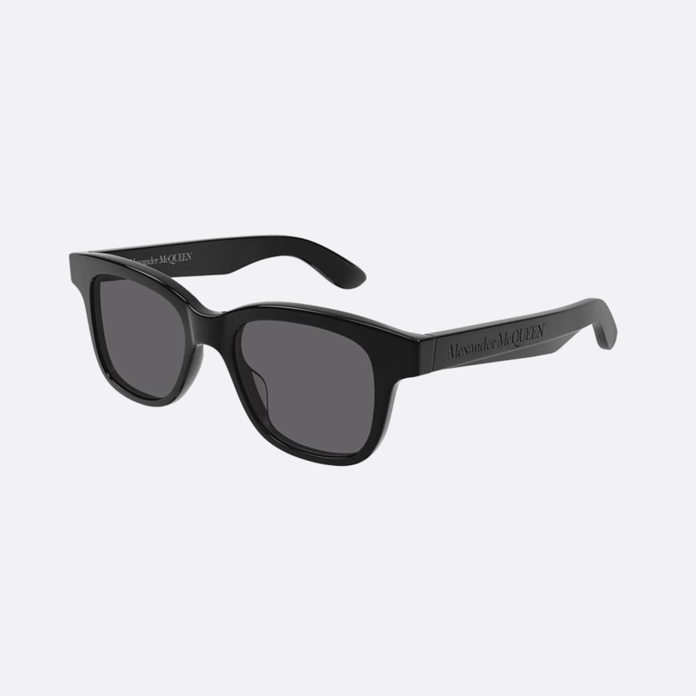 Alexander 52mm Mcqueen Black Squared Man Sunglasses - Side View