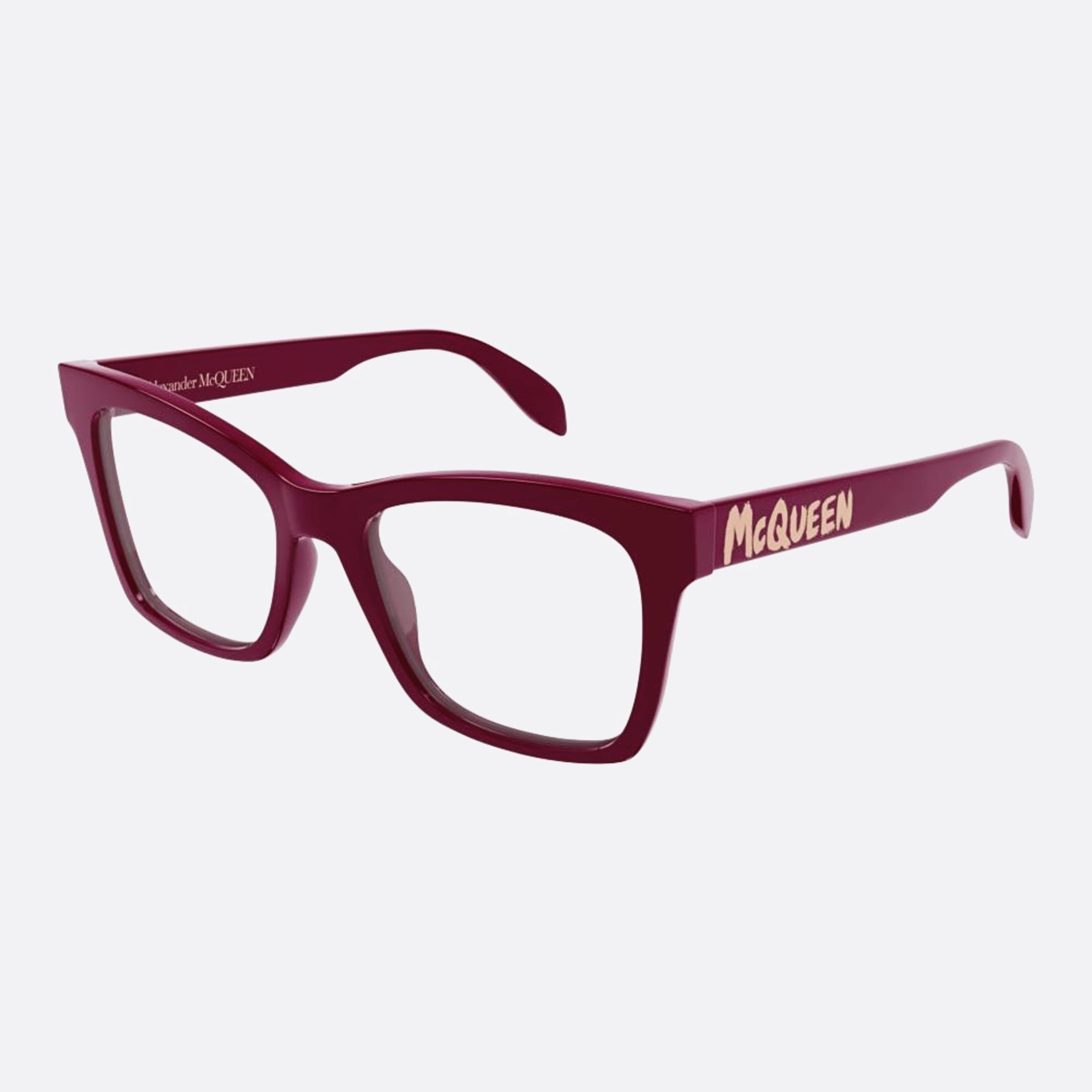 Alexander 52mm Mcqueen Red Squared Woman Eyeglasses - Side View