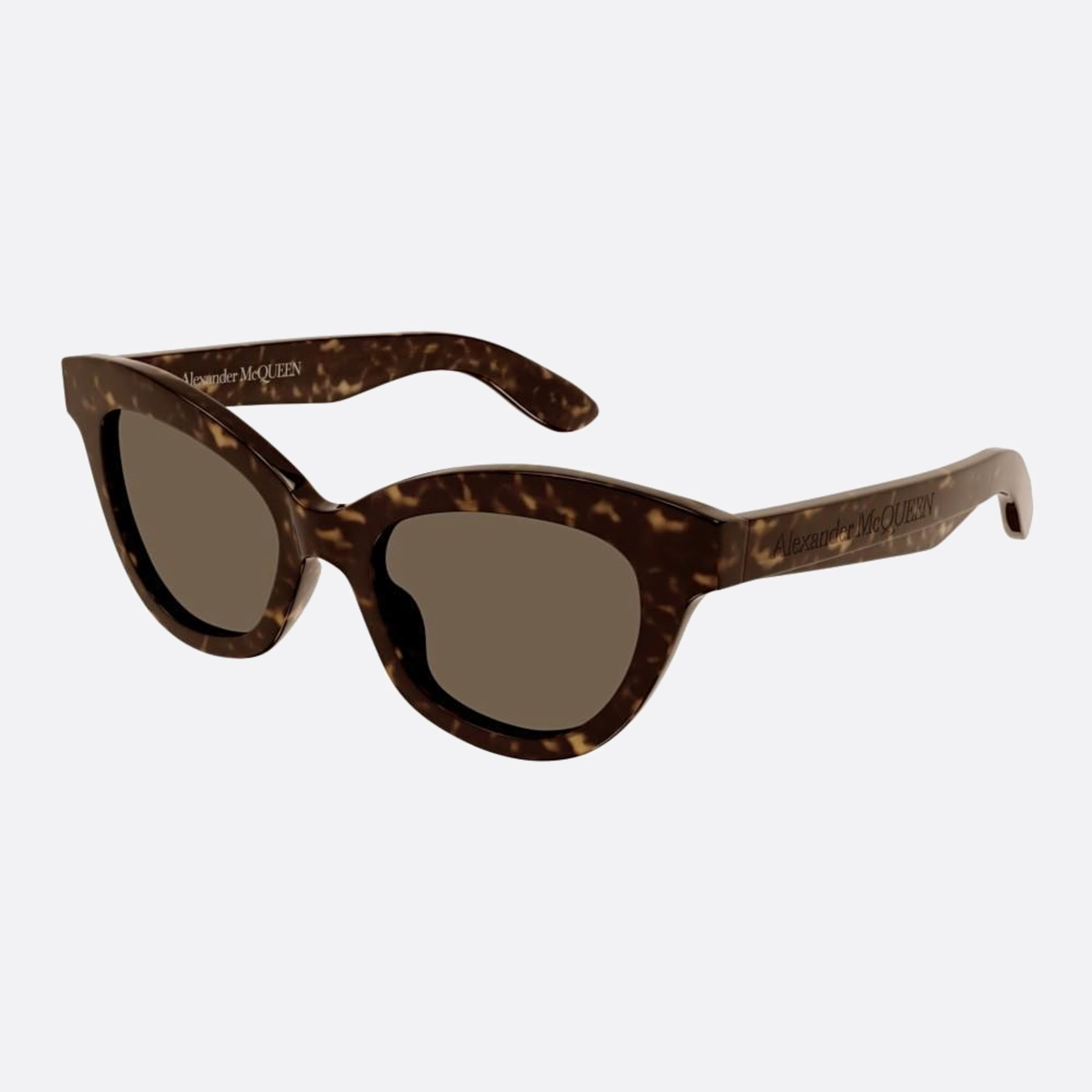 Alexander 51mm Mcqueen Havana Cat Eye Woman Sunglasses - Side View