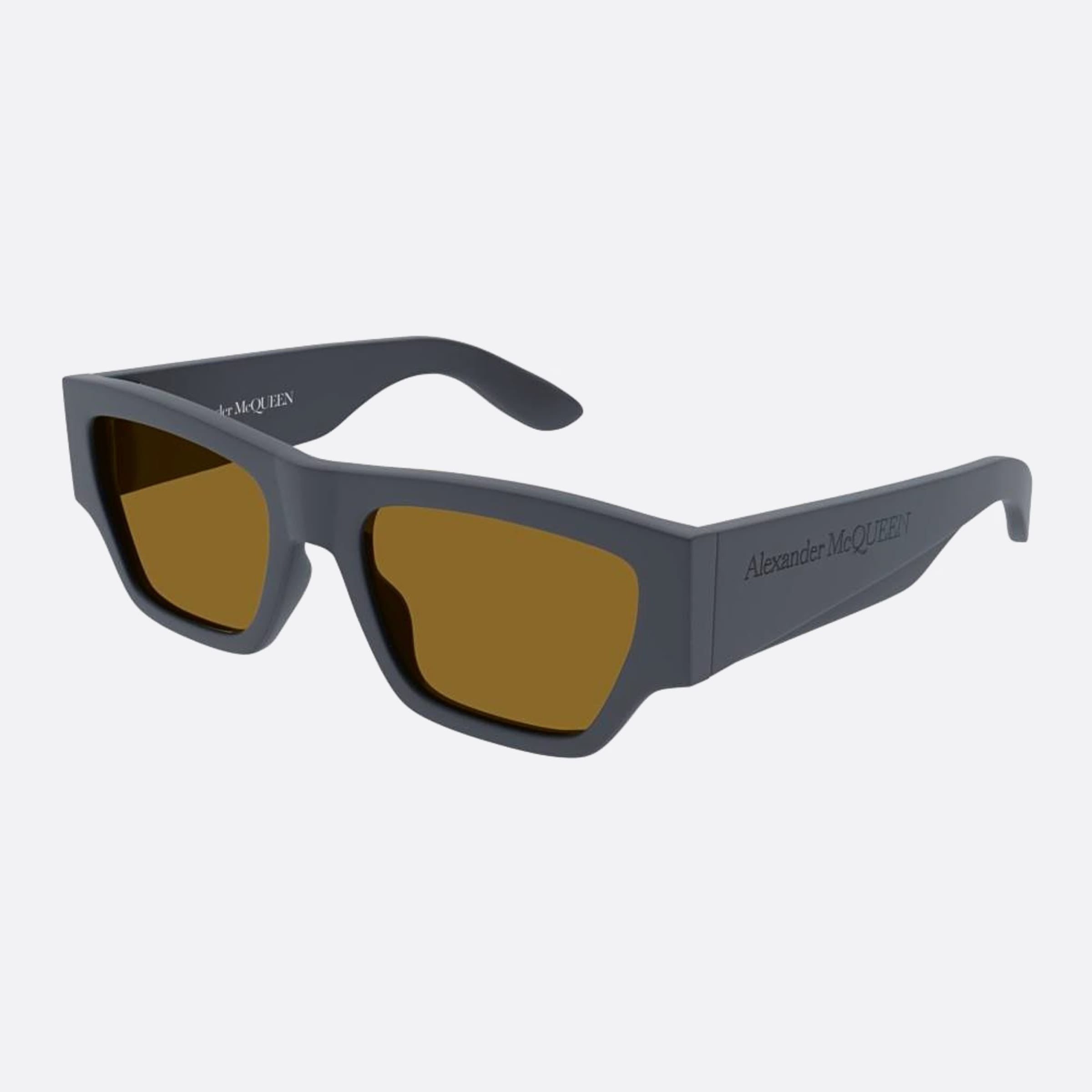 Alexander 55mm Mcqueen Grey Squared Man Sunglasses - Side View