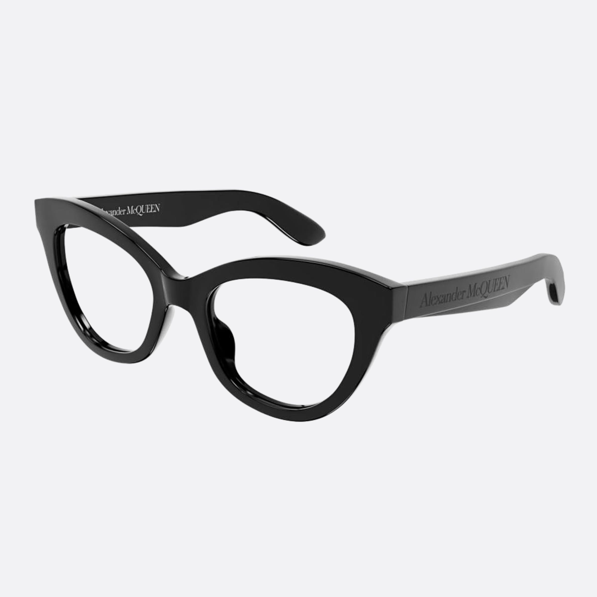 Alexander 52mm Mcqueen Black Squared Woman Eyeglasses - Side View