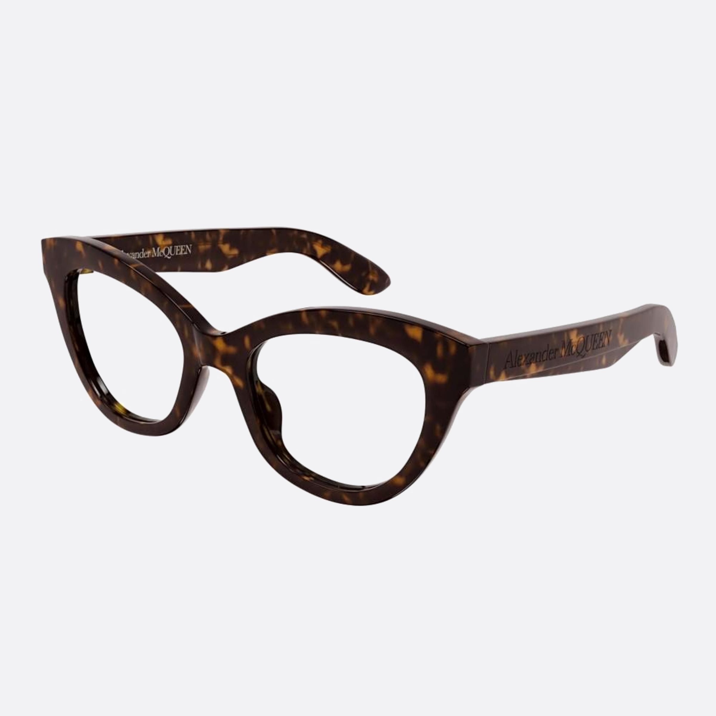 Alexander 52mm Mcqueen Havana Squared Woman Eyeglasses - Side View