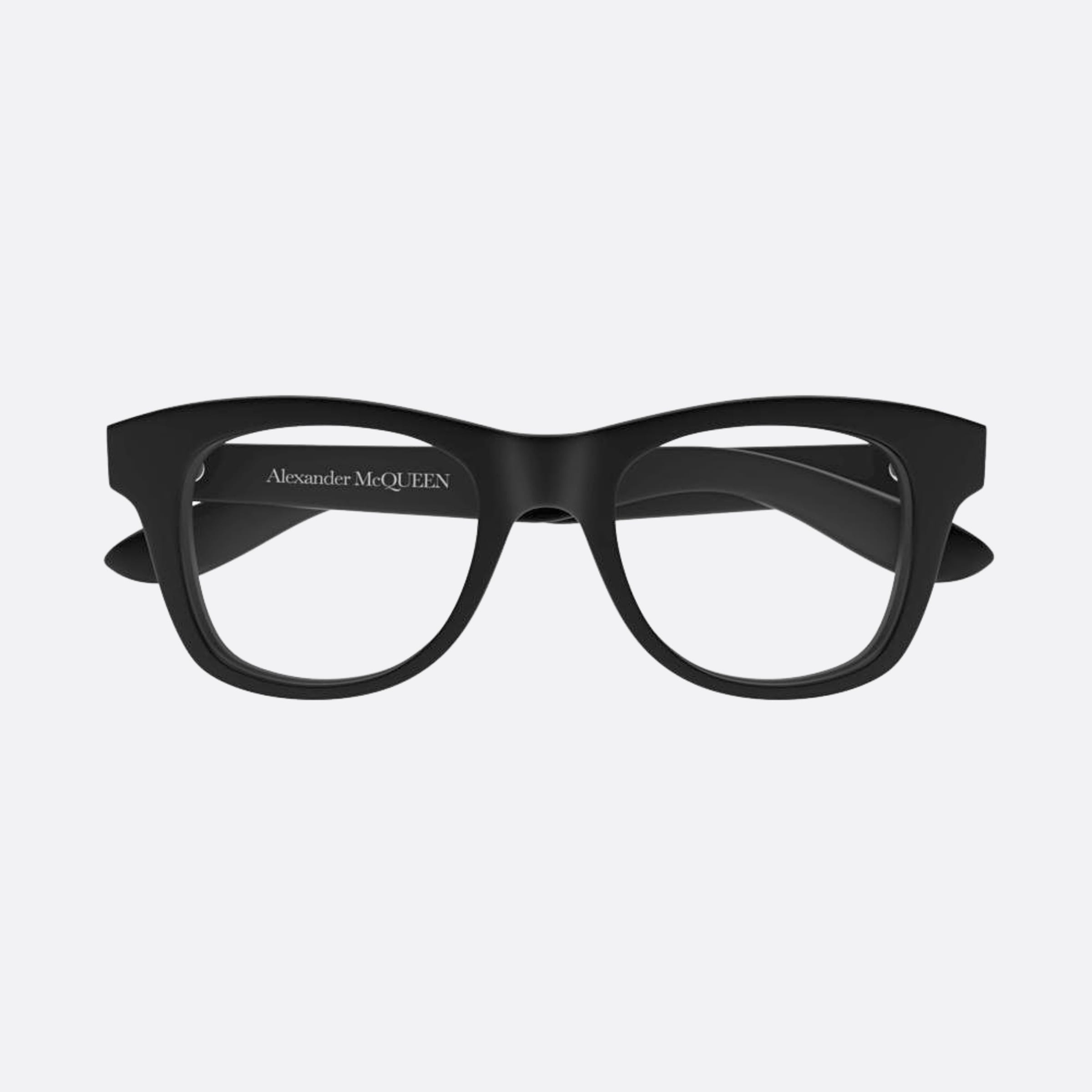 Alexander 50mm Mcqueen Black Squared Man Eyeglasses - Main View