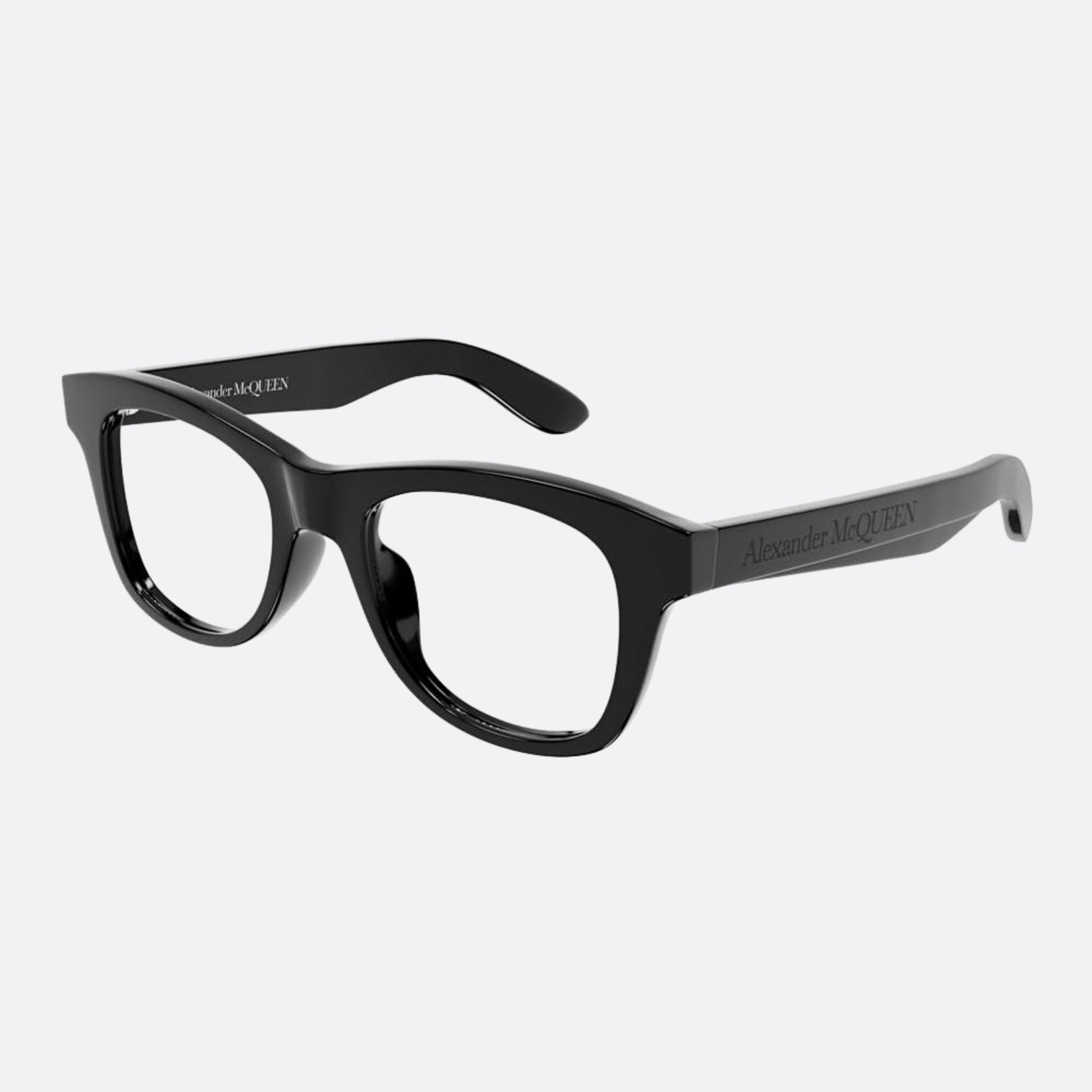 Alexander 50mm Mcqueen Black Squared Man Eyeglasses - Side View