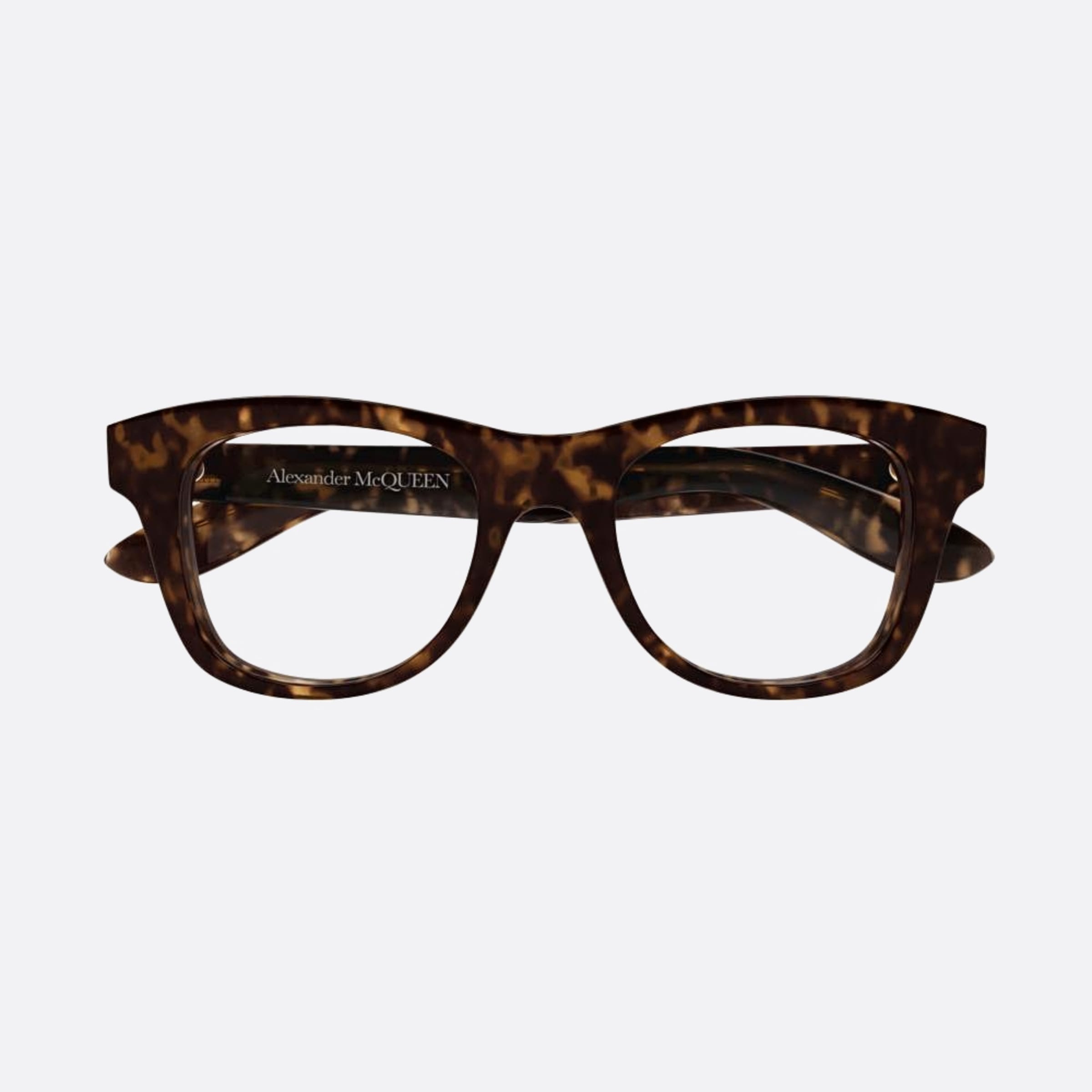 Alexander 50mm Mcqueen Havana Squared Man Eyeglasses - Main View