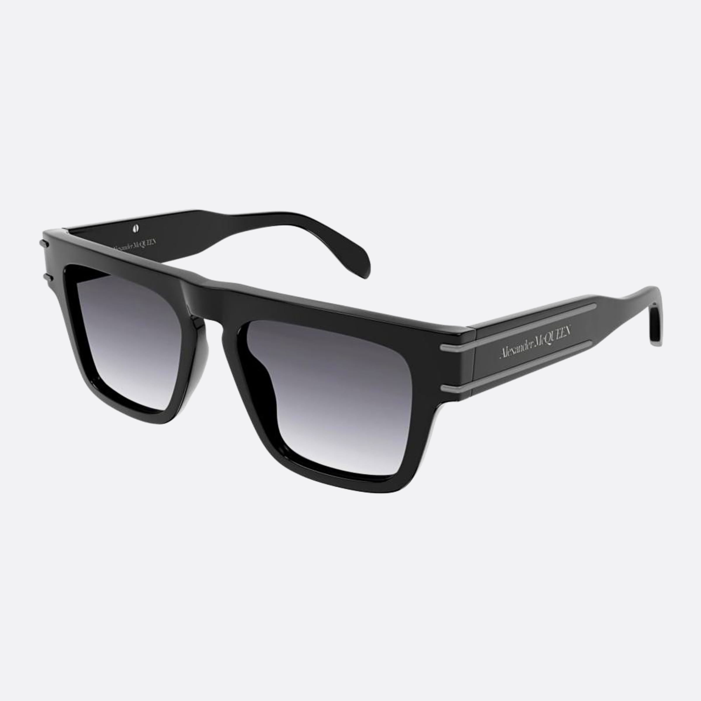 Alexander 52mm Mcqueen Black Squared Man Sunglasses - Side View