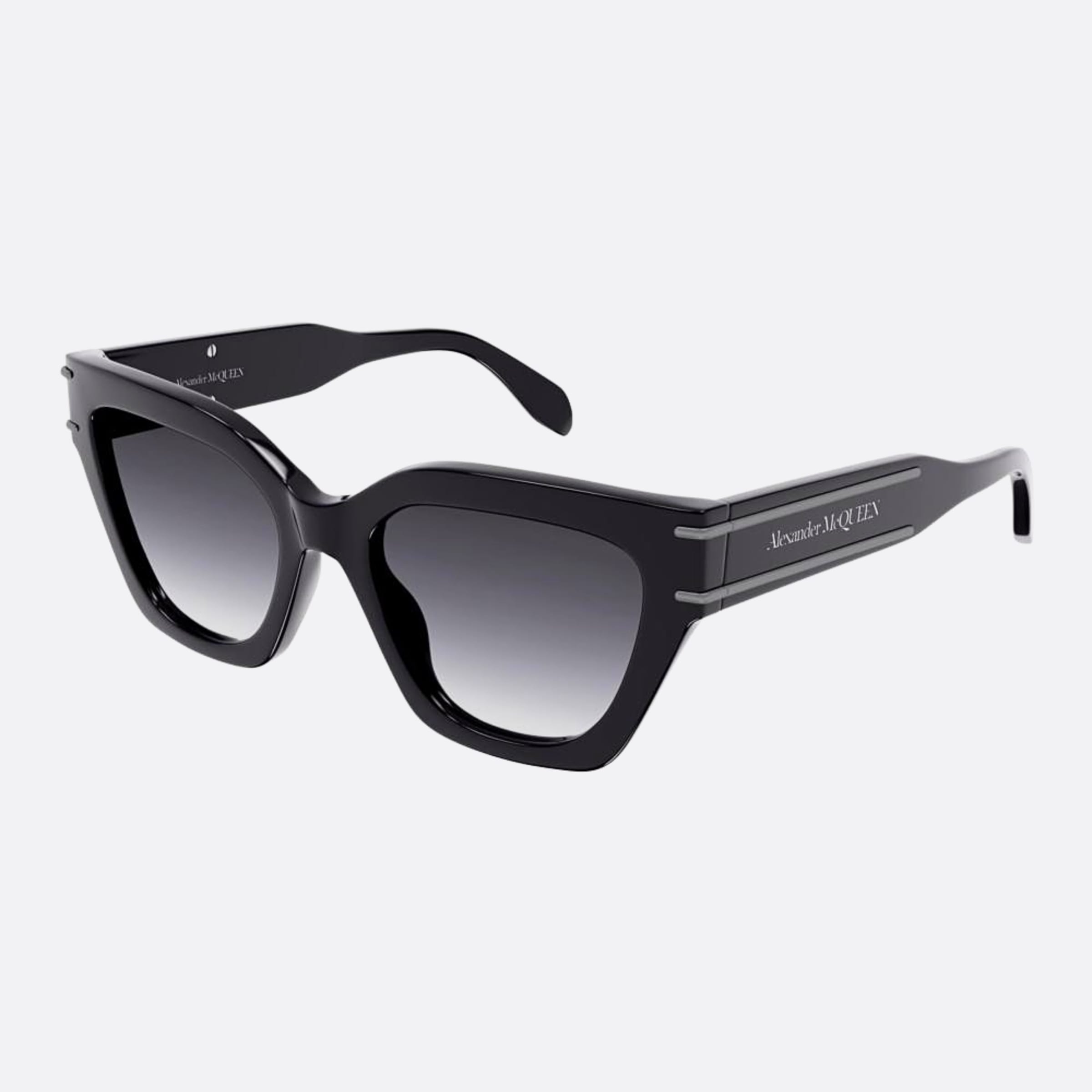 Alexander 53mm Mcqueen Black Cat Eye Woman Sunglasses - Side View