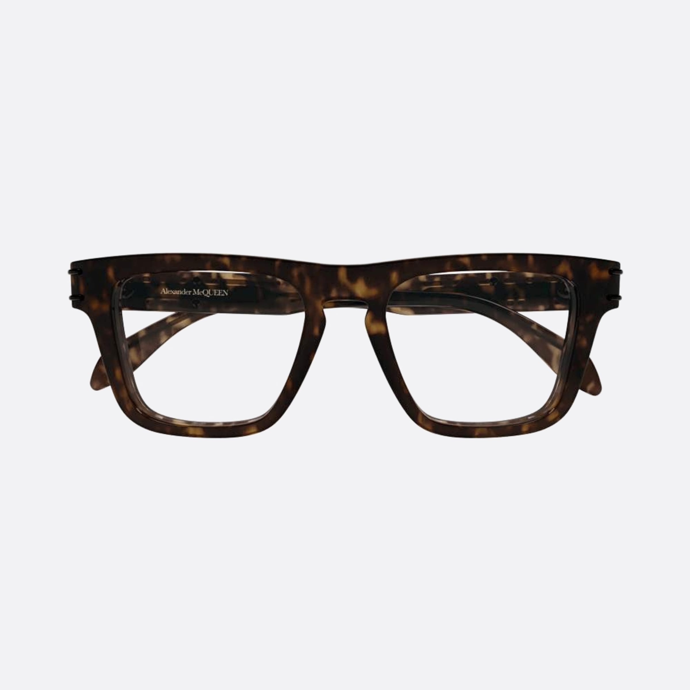 Alexander 52mm Mcqueen Havana Squared Man Eyeglasses - Main View
