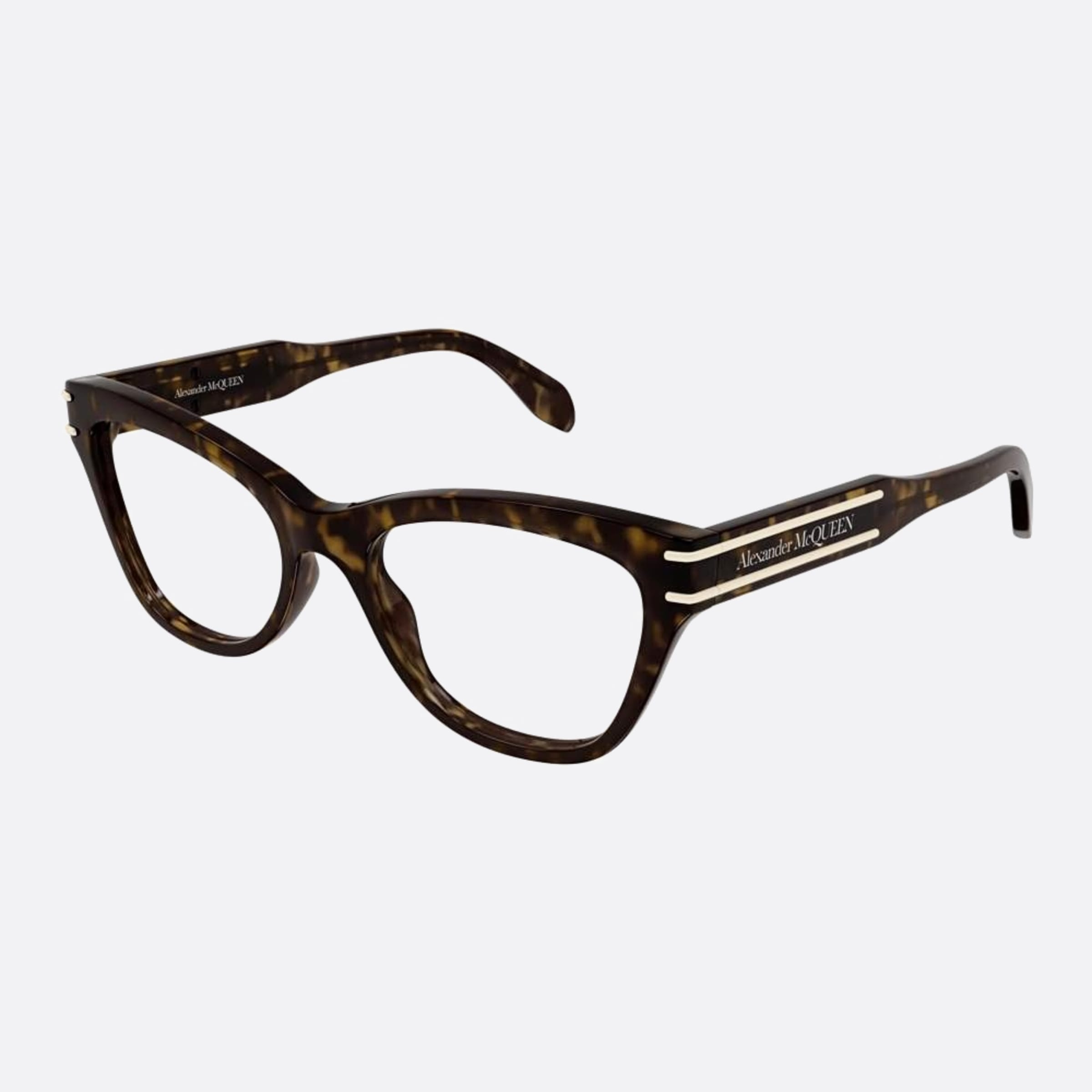 Alexander 53mm Mcqueen Havana Squared Woman Eyeglasses - Side View