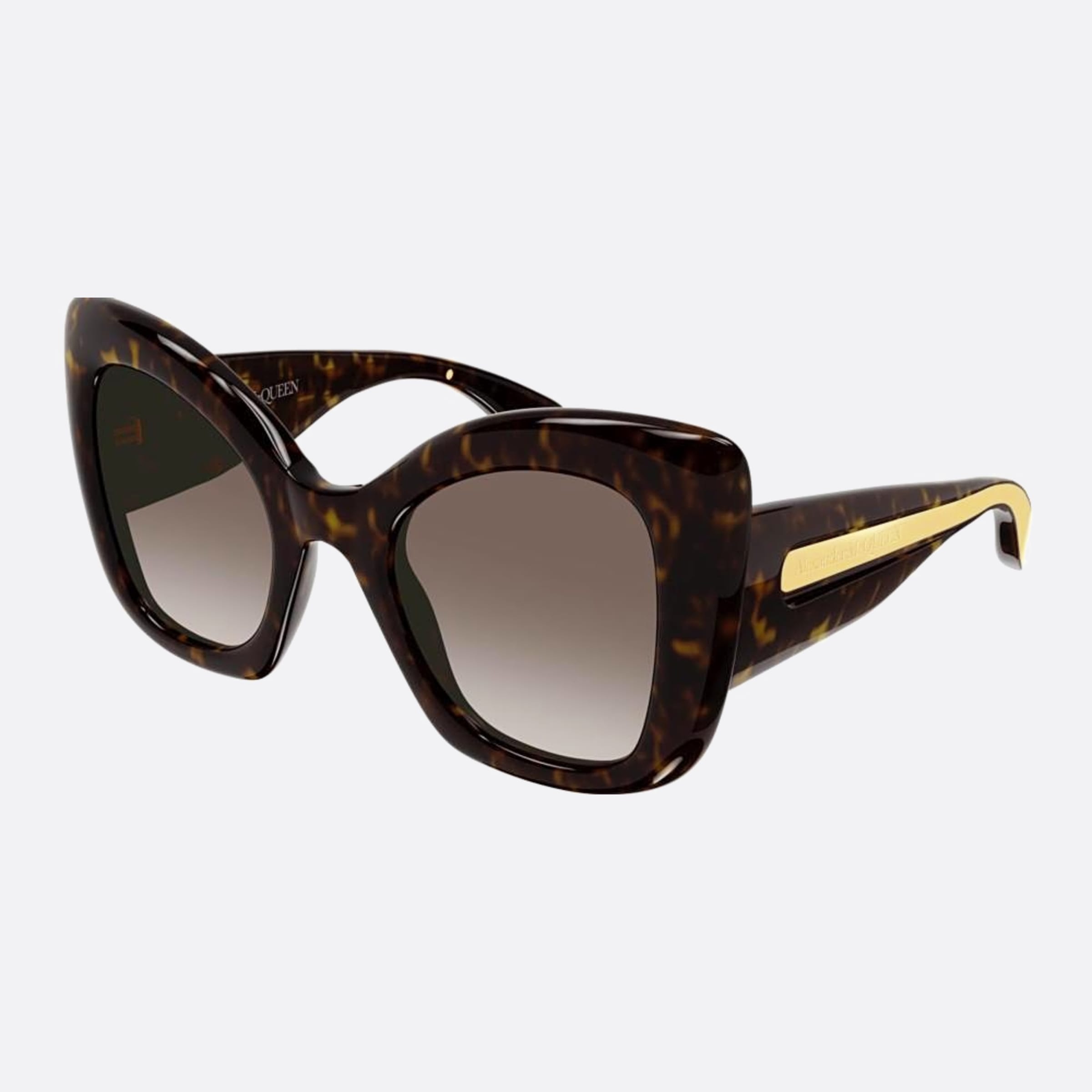 Alexander 53mm Mcqueen Havana Butterfly Woman Sunglasses - Side View