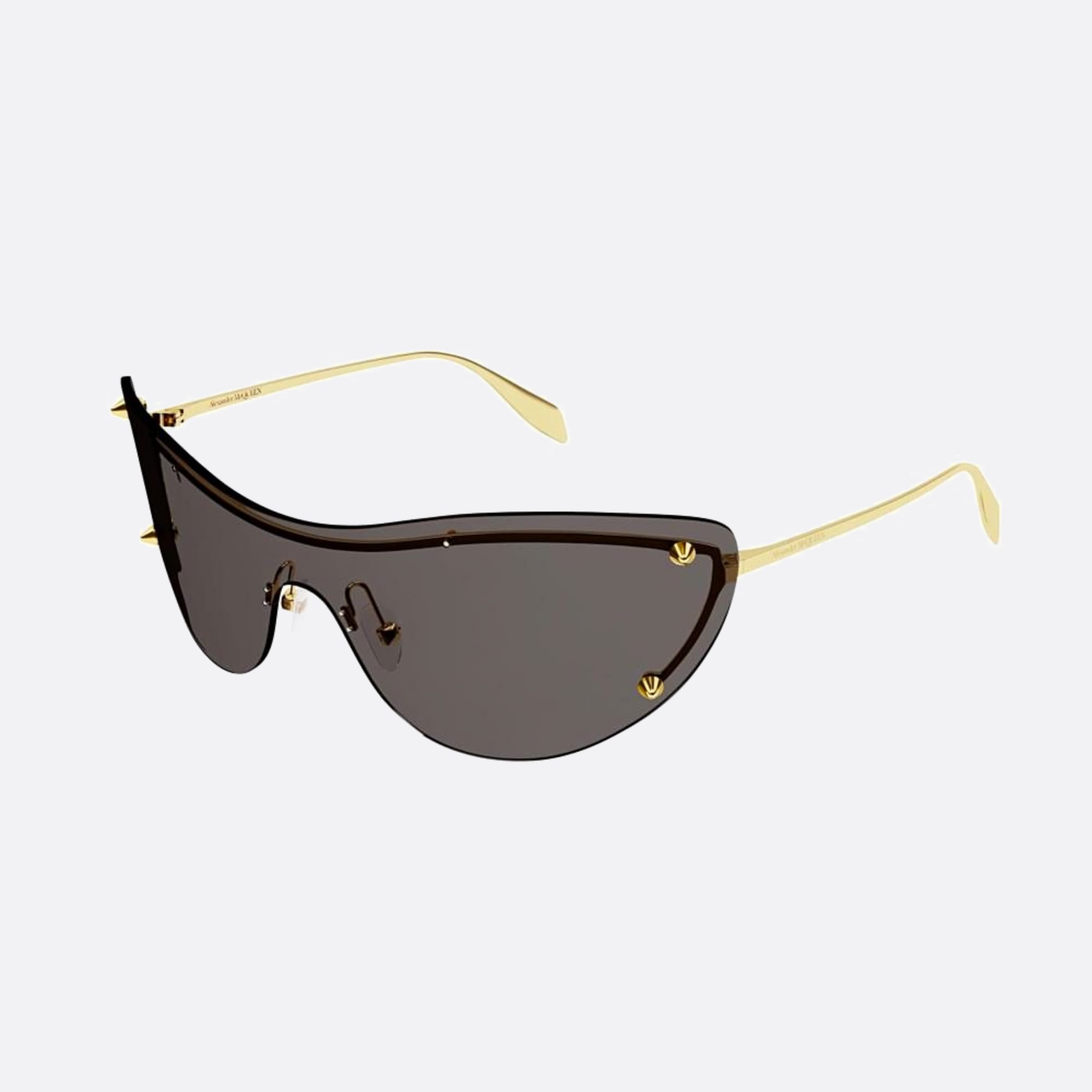 Alexander 99mm Mcqueen Gold Shield Woman Sunglasses - Side View