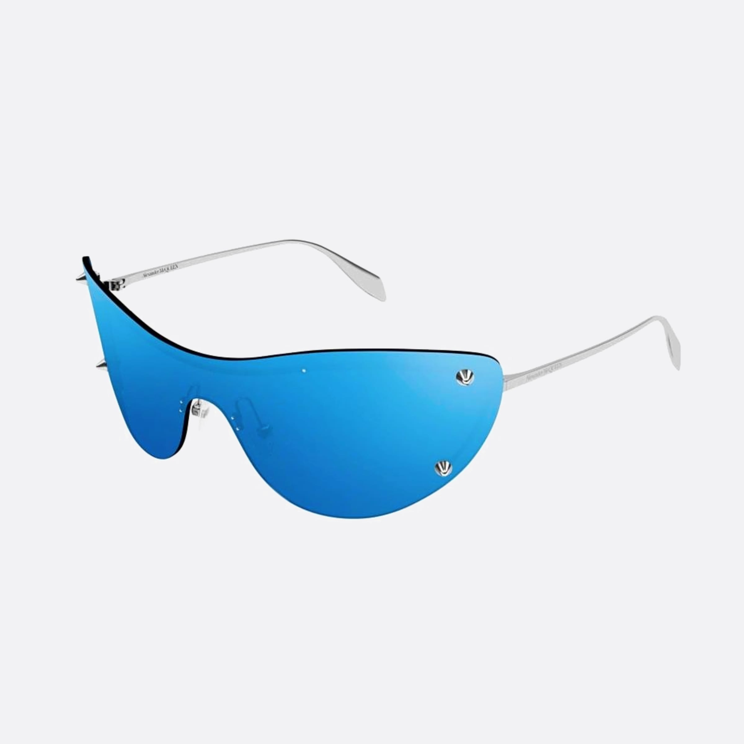 Alexander 99mm Mcqueen Silver Shield Woman Sunglasses - Side View