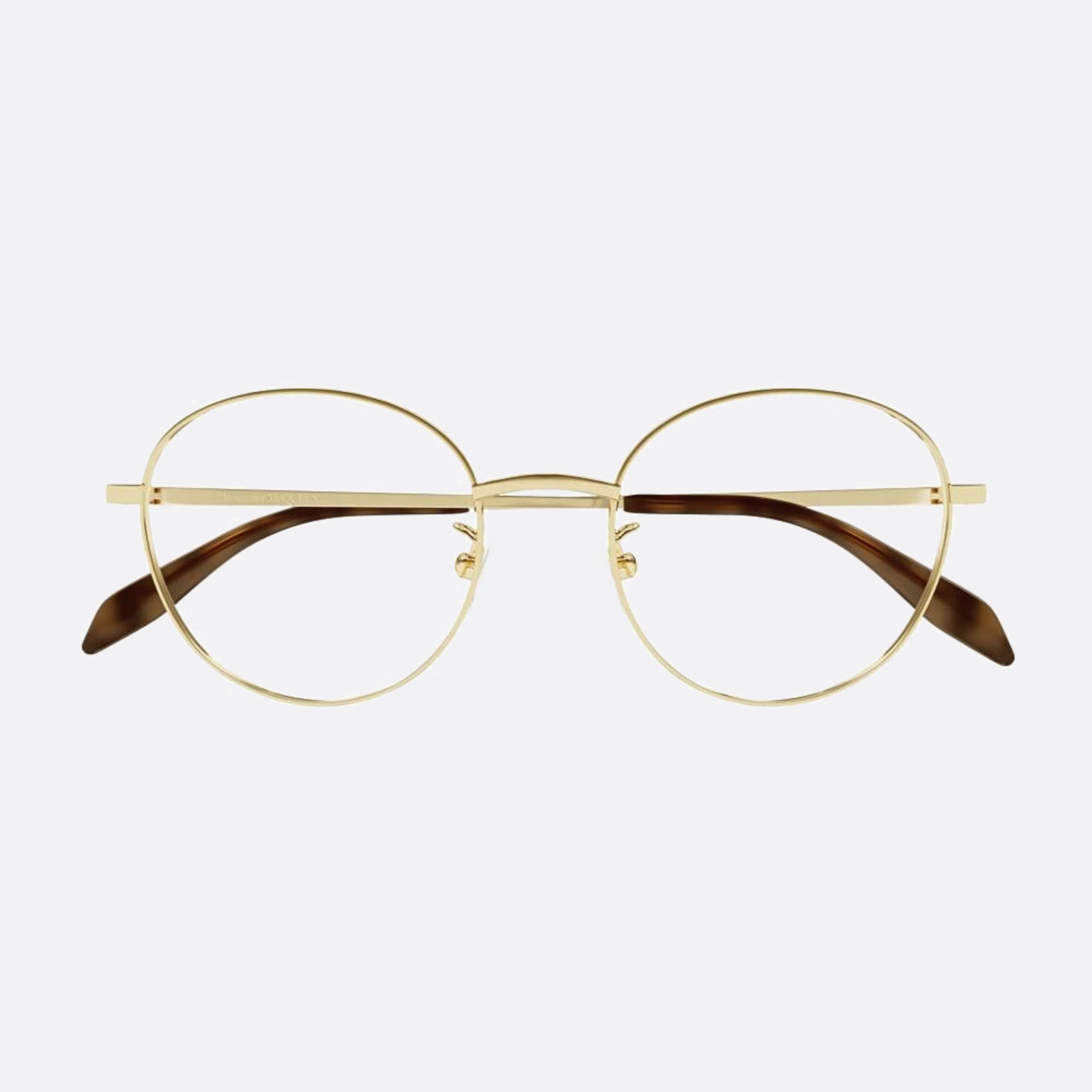 Alexander 51mm Mcqueen Gold Squared Unisex Eyeglasses - Main View