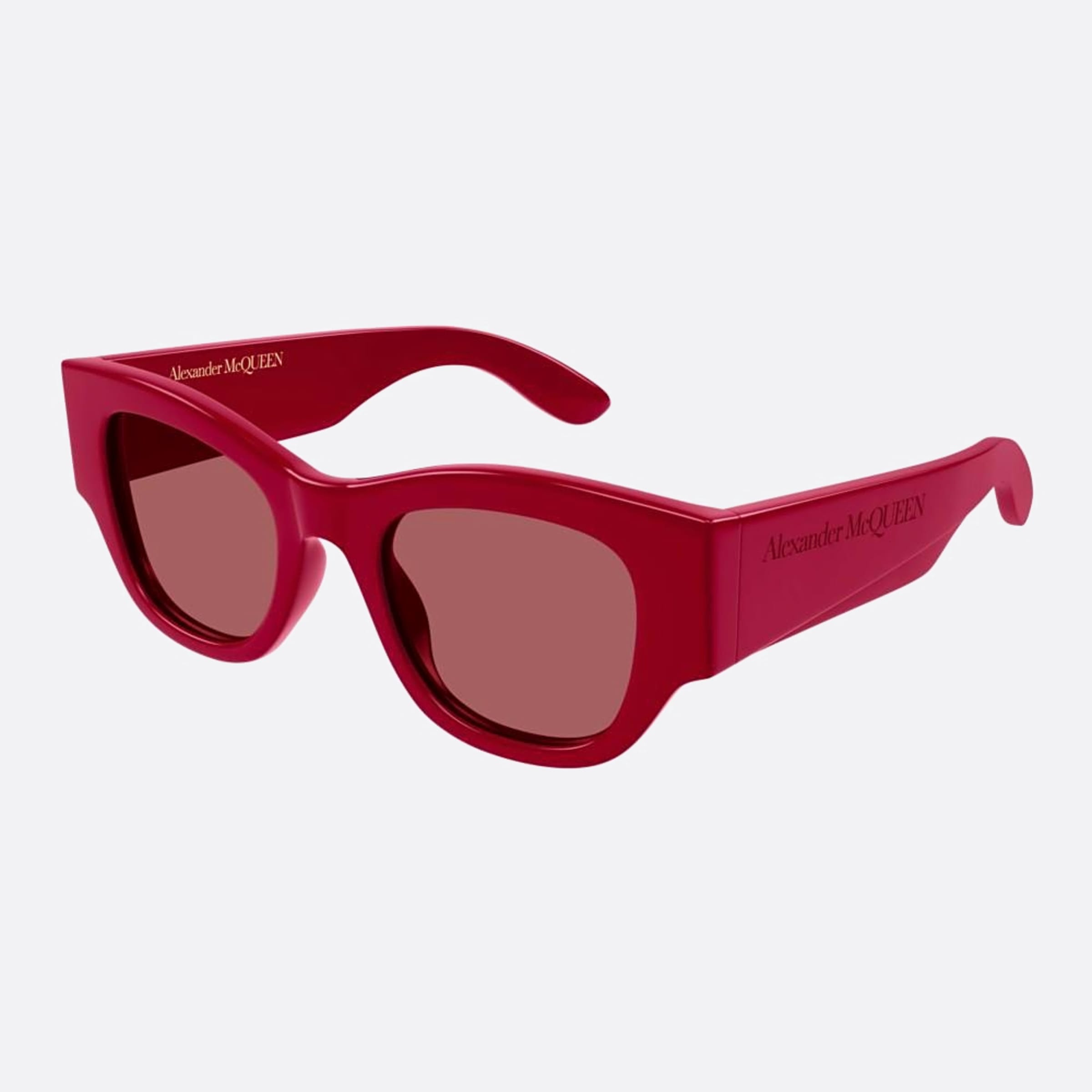 Alexander 50mm Mcqueen Red Squared Woman Sunglasses - Side View