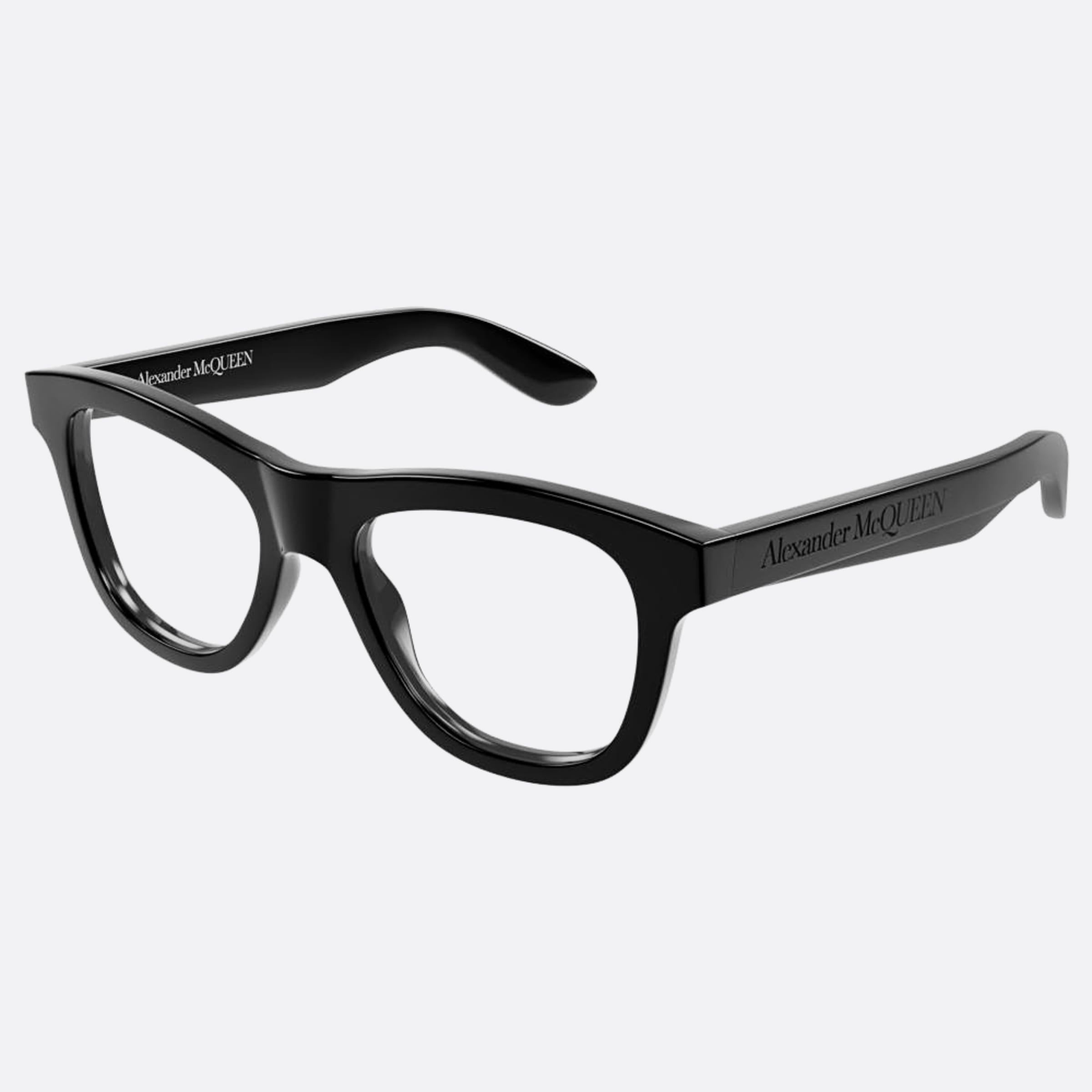 Alexander 54mm Mcqueen Black Squared Man Eyeglasses - Side View