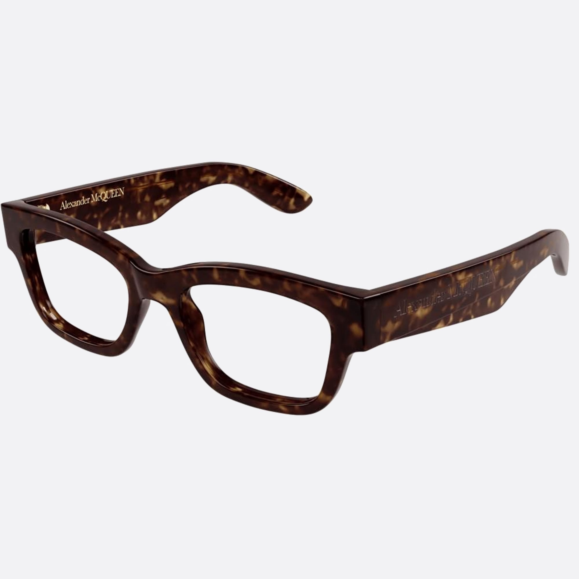 Alexander 52mm Mcqueen Havana Squared Women Eyeglasses - Side View