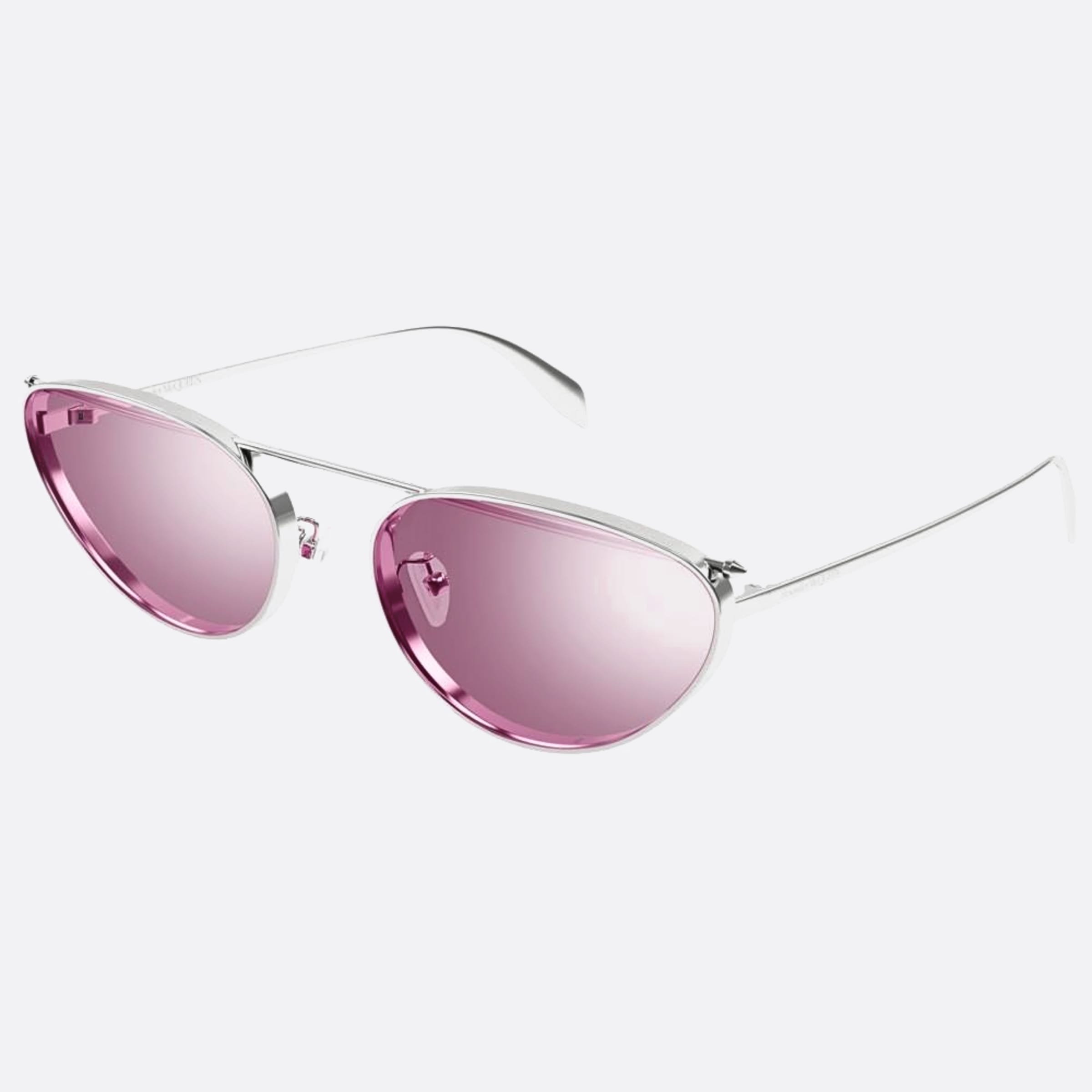 Alexander 62mm Mcqueen Def Silver Cat Eye Woman Sunglasses - Side View