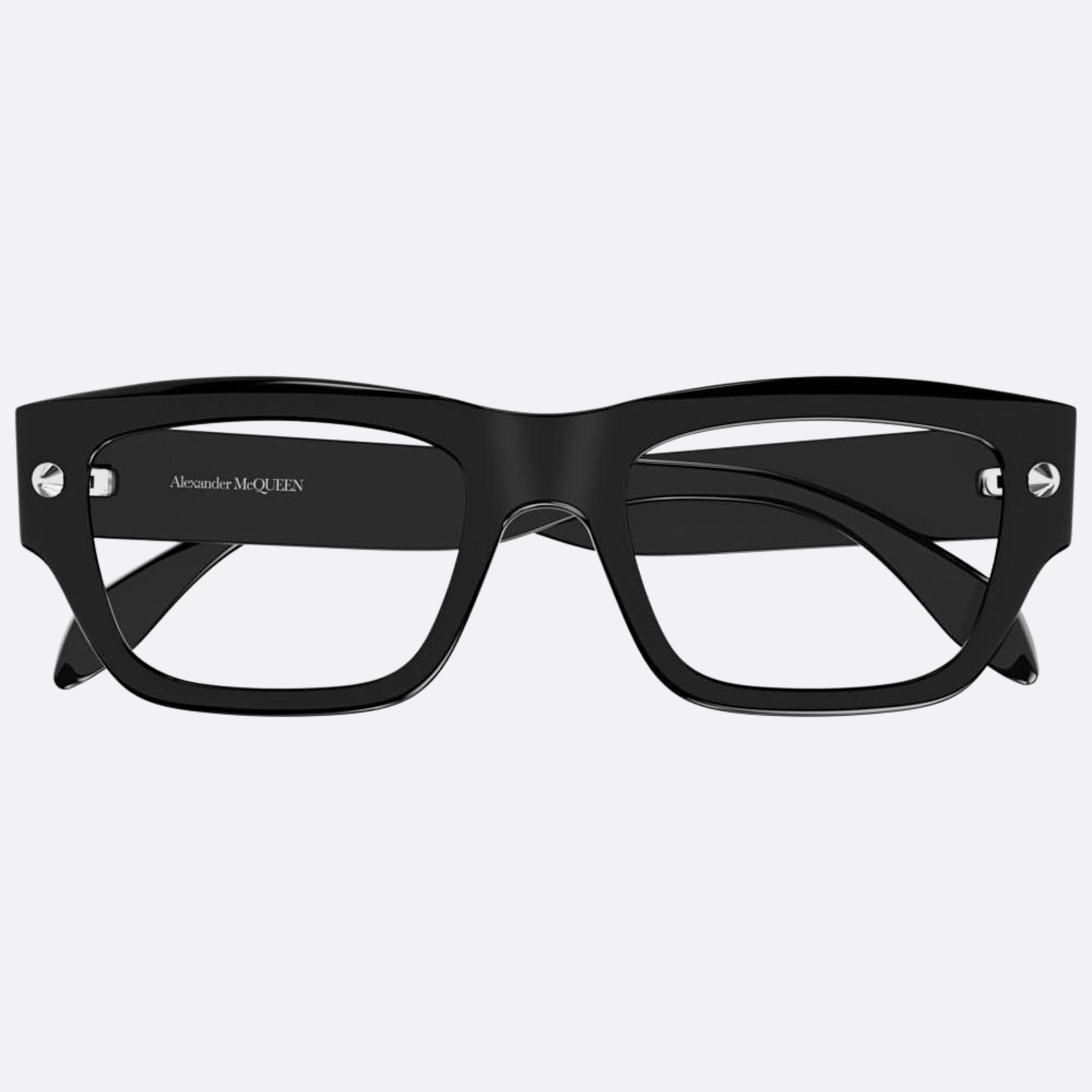 Alexander 52mm Mcqueen Black Squared Unisex Eyeglasses - Main View