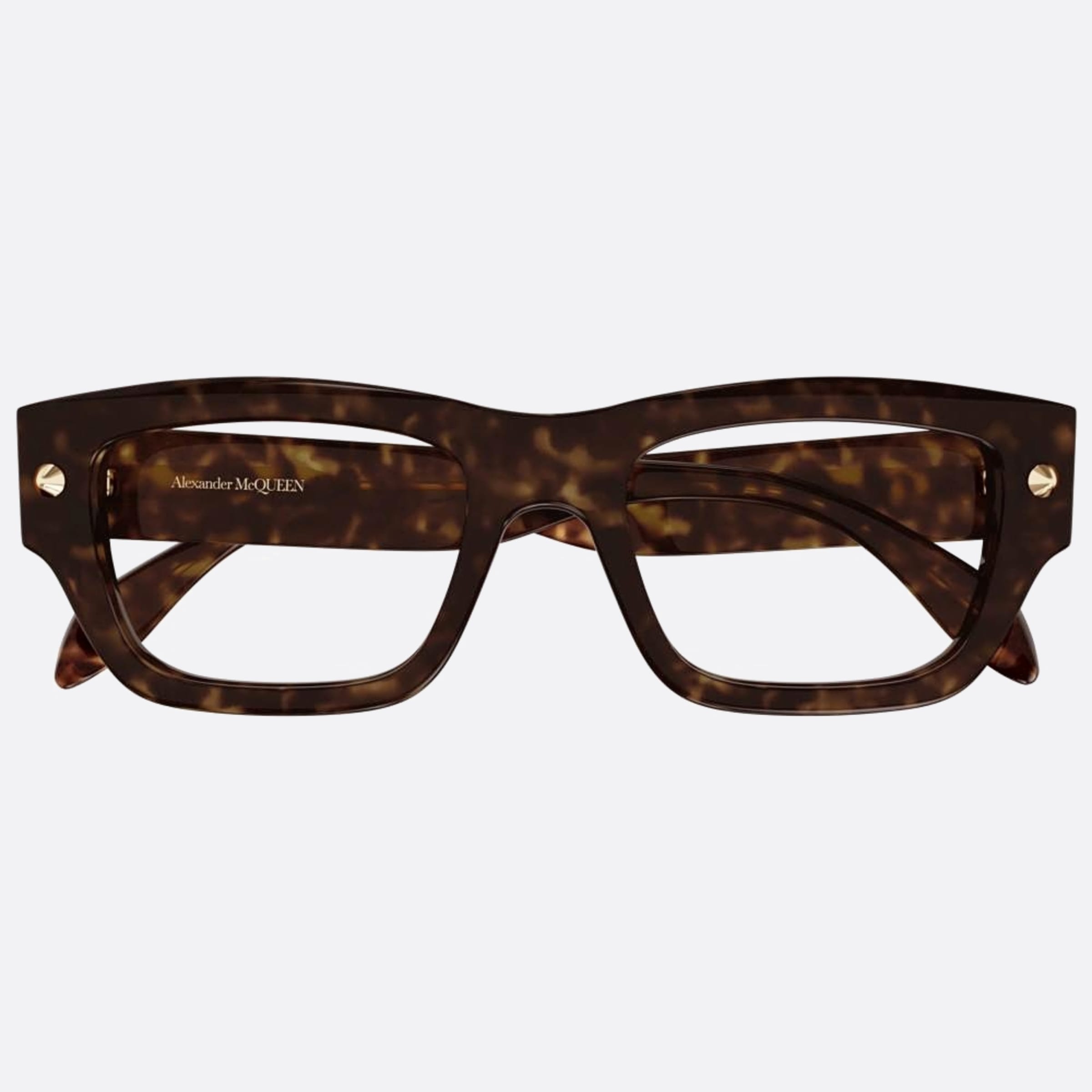 Alexander 54mm Mcqueen Havana Squared Unisex Eyeglasses - Main View