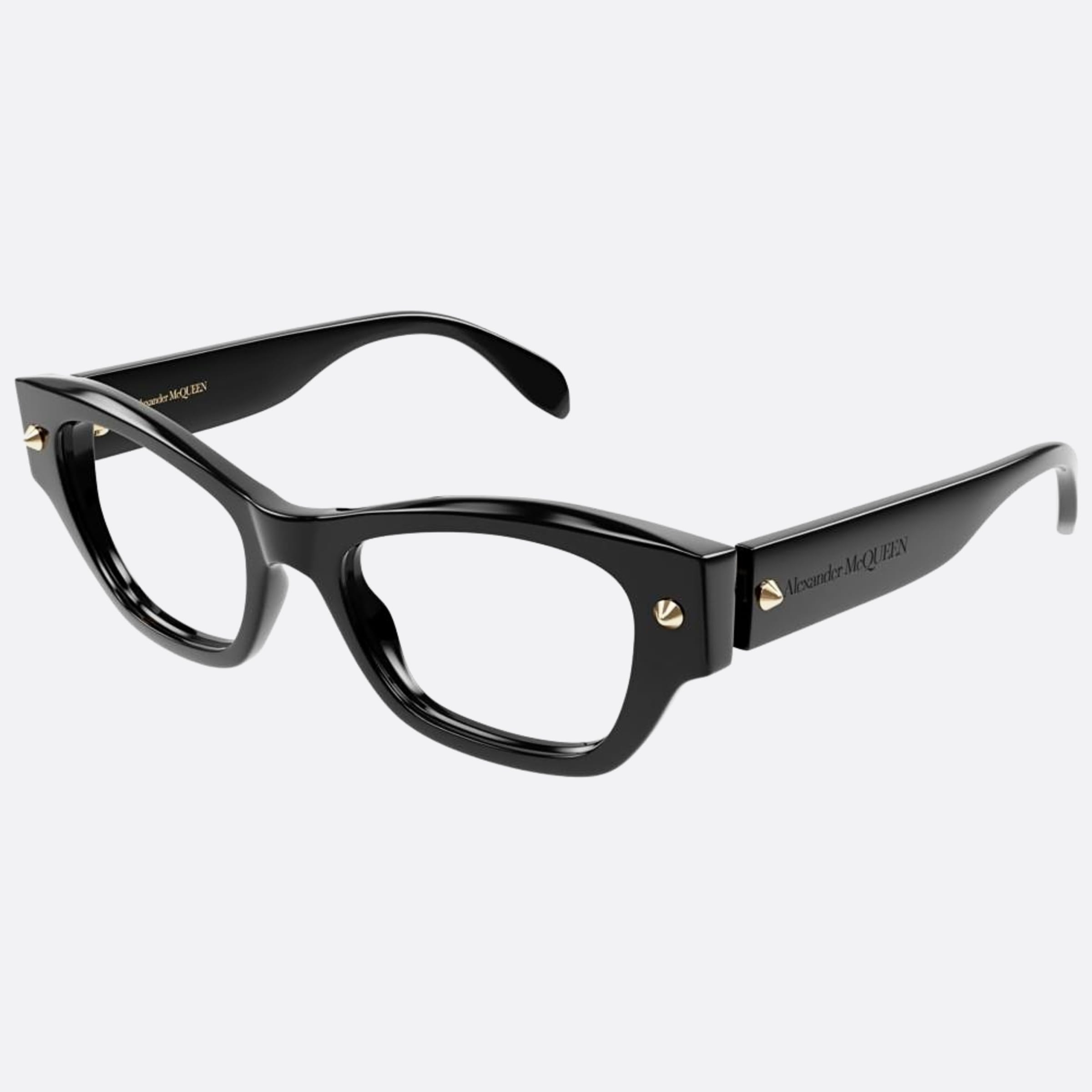Alexander 52mm Mcqueen Black Cat Eye Woman Eyeglasses - Side View