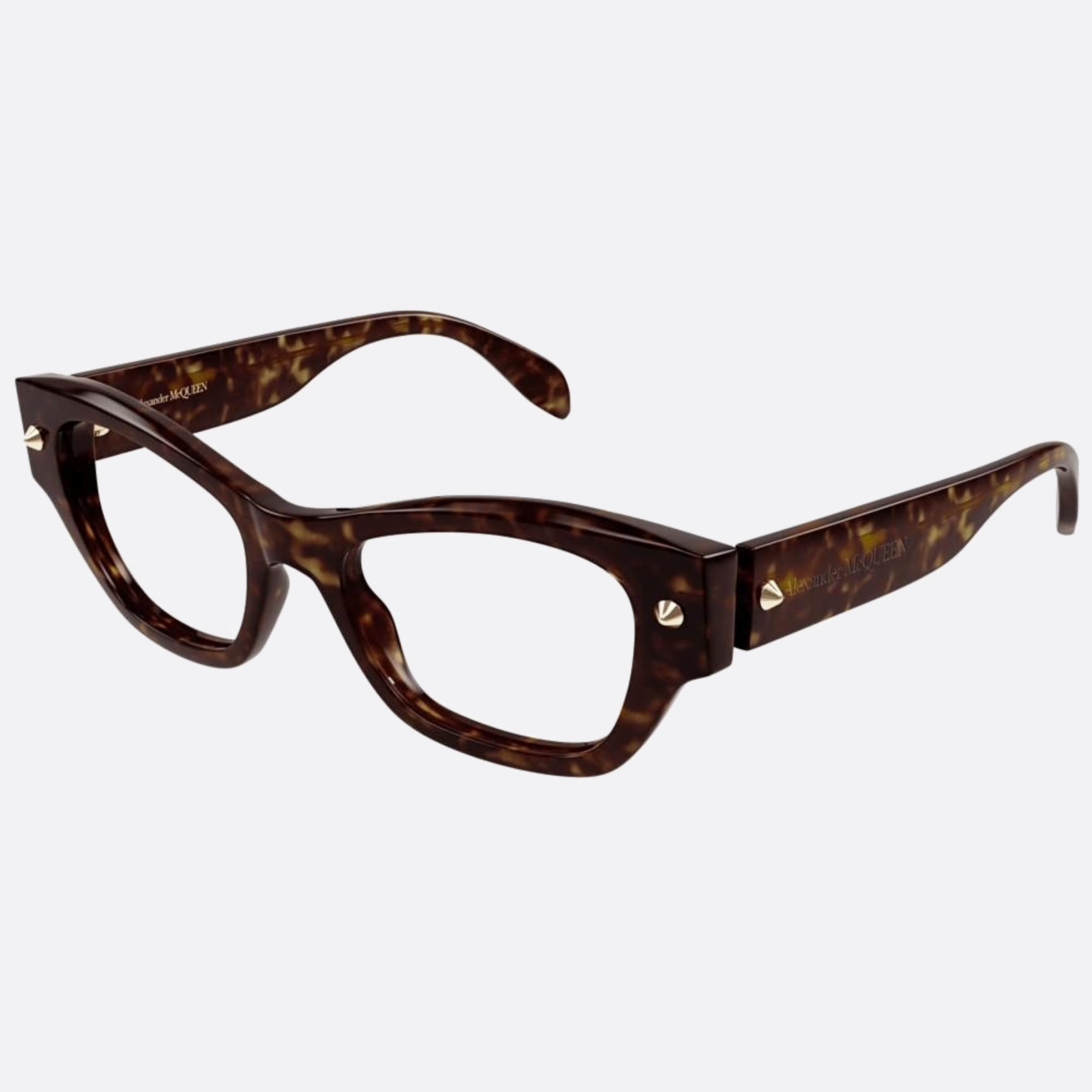 Alexander 52mm Mcqueen Havana Cat Eye Woman Eyeglasses - Side View