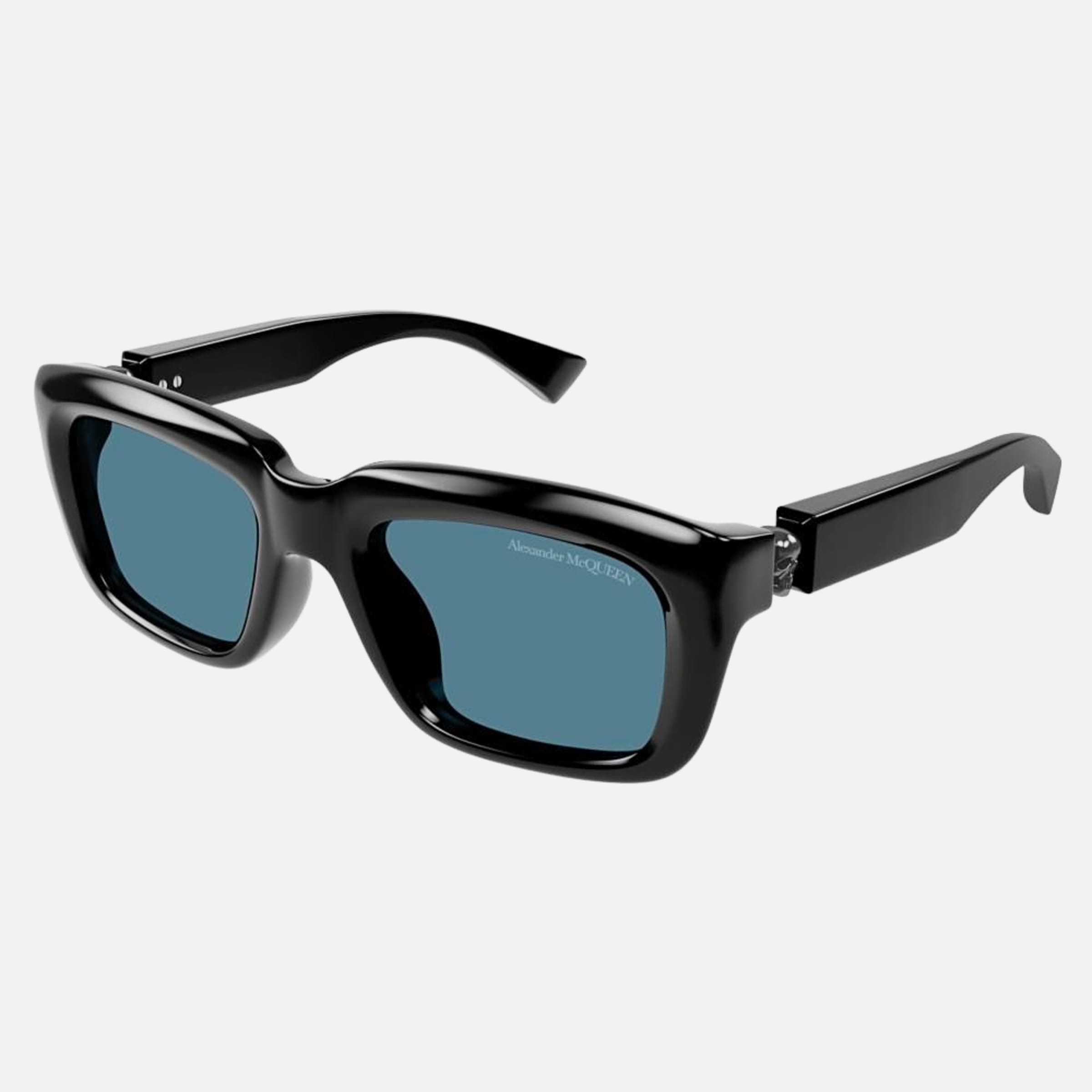 Alexander 54mm Mcqueen Black Squared Man Sunglasses - Side View
