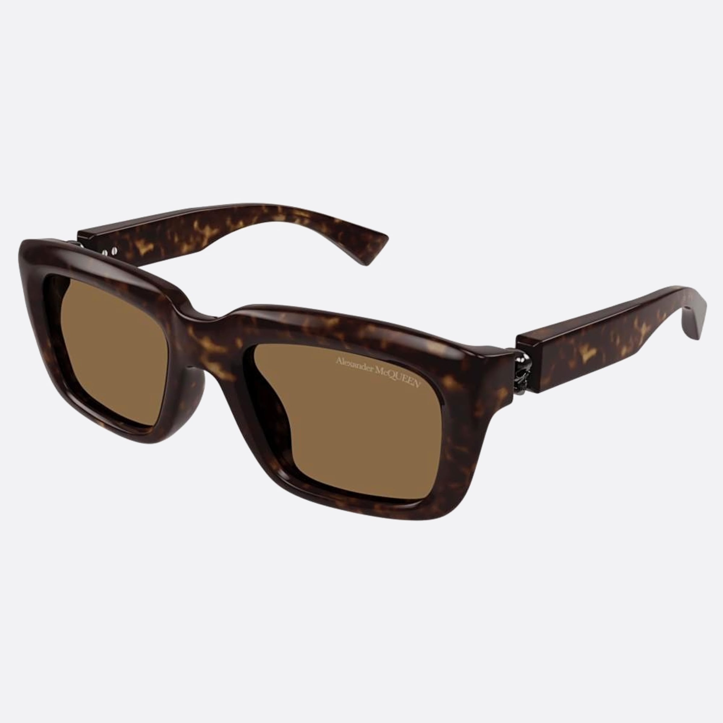 Alexander 54mm Mcqueen Havana Squared Man Sunglasses - Side View