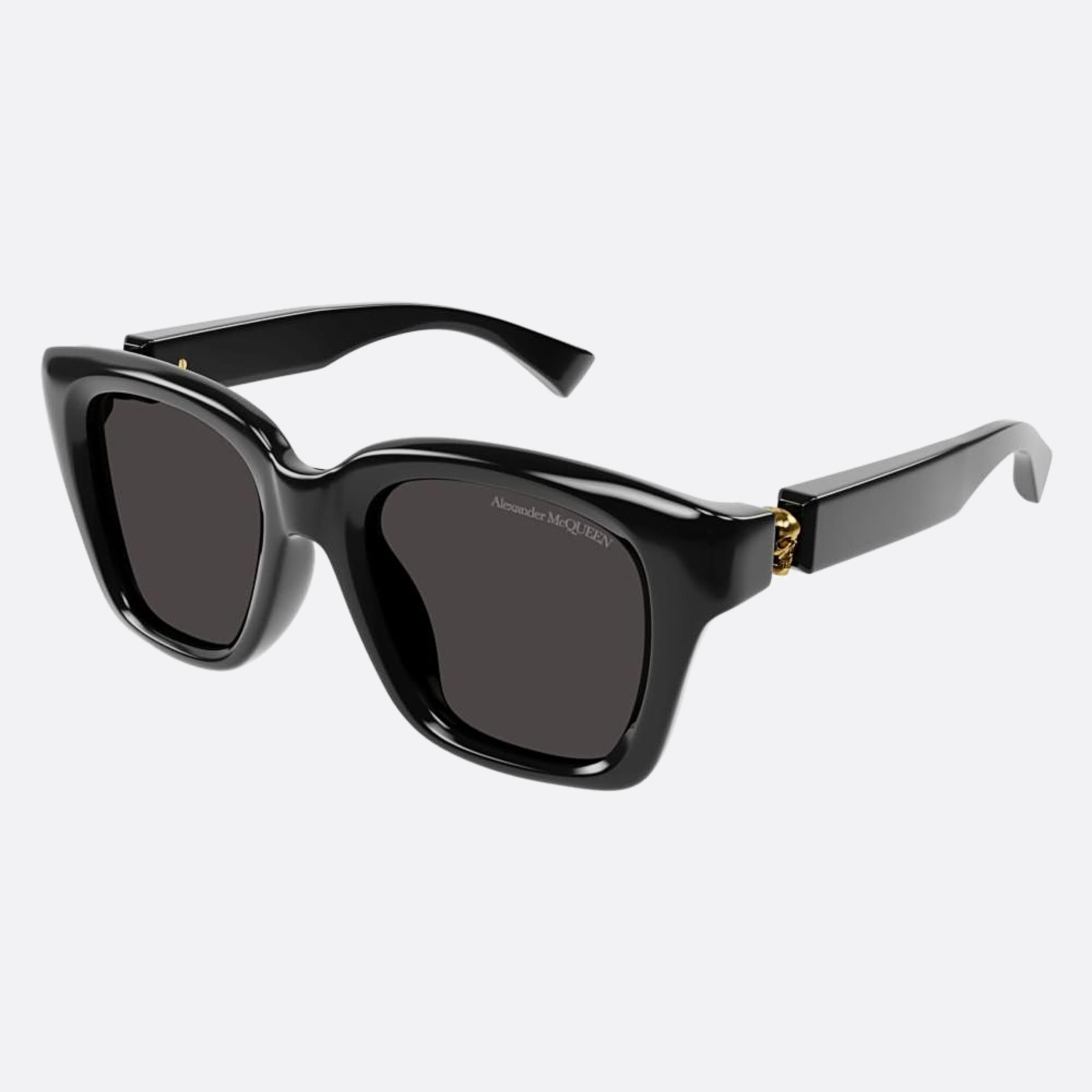 Alexander 52mm Mcqueen Am0432sa Black Squared Man Sunglasses - Side View