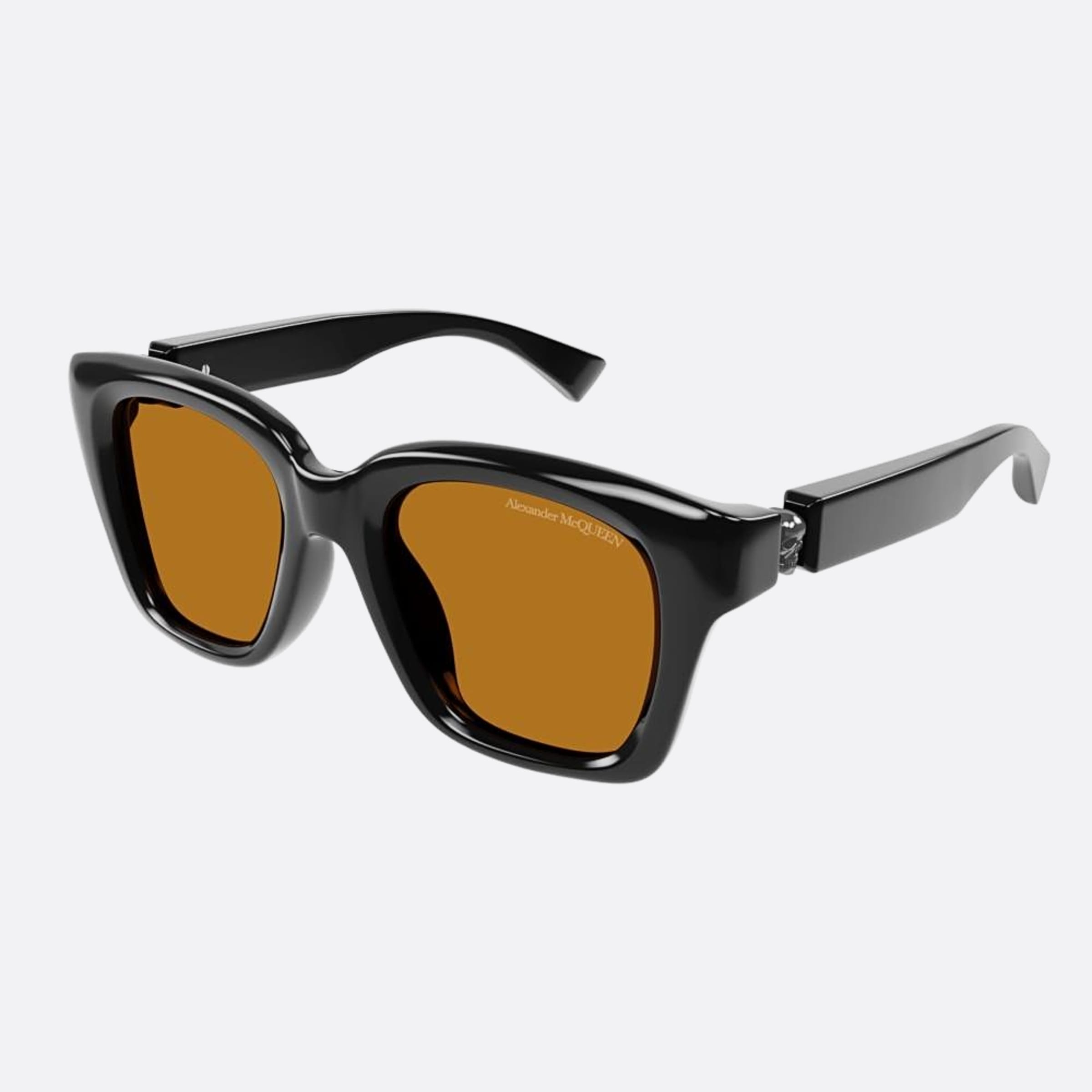 Alexander 52mm Mcqueen Am0432sa Black Squared Man Sunglasses - Side View