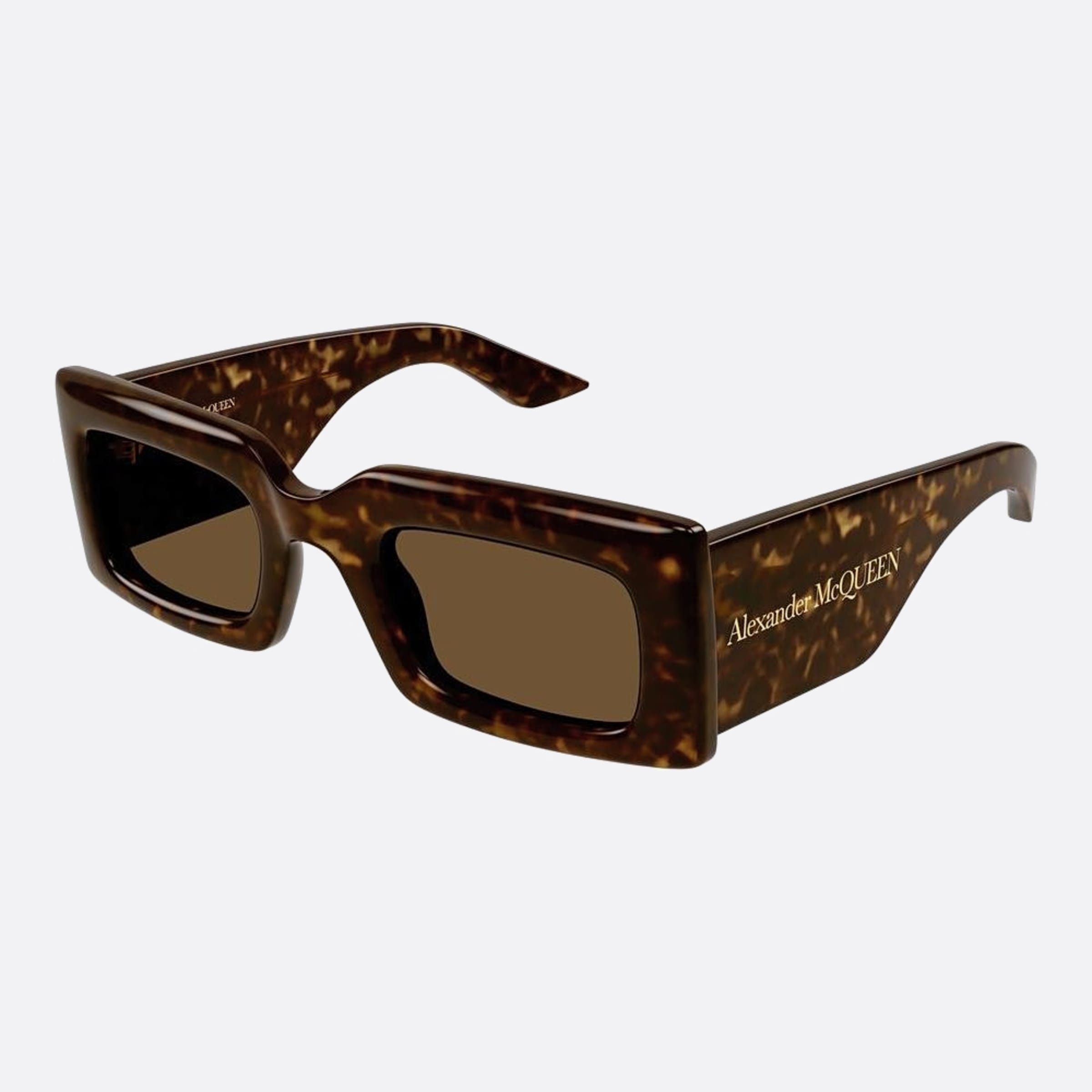 Alexander 50mm Mcqueen Havana Squared Woman Sunglasses - Side View