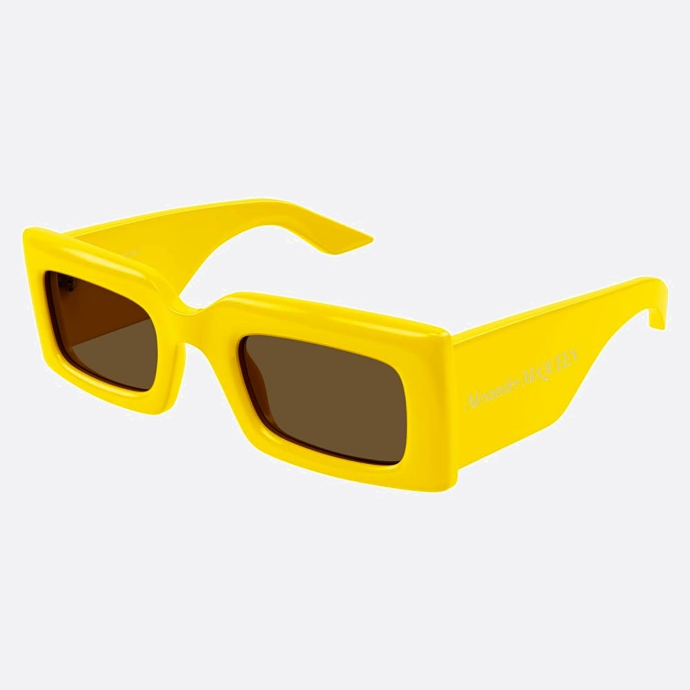 Alexander 50mm Mcqueen Yellow Squared Woman Sunglasses - Side View