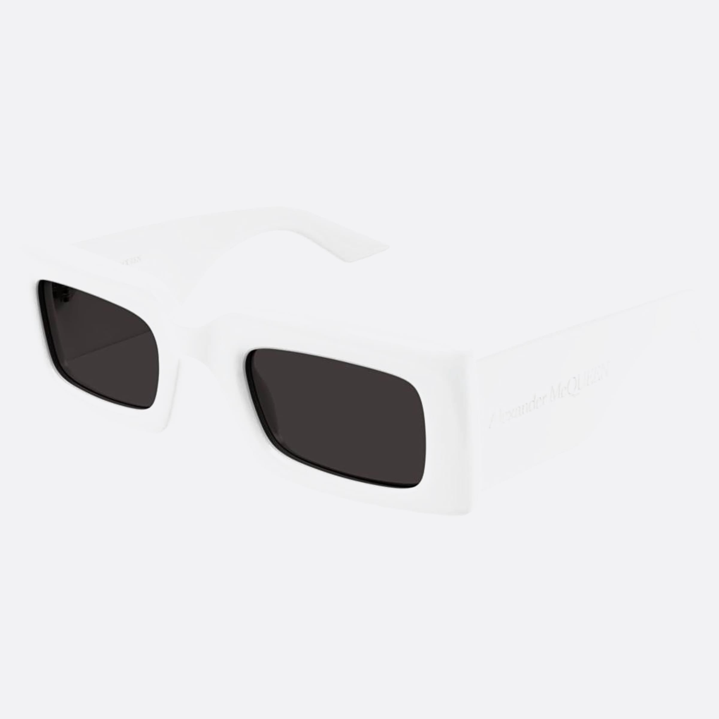 Alexander 50mm Mcqueen White Squared Woman Sunglasses - Side View