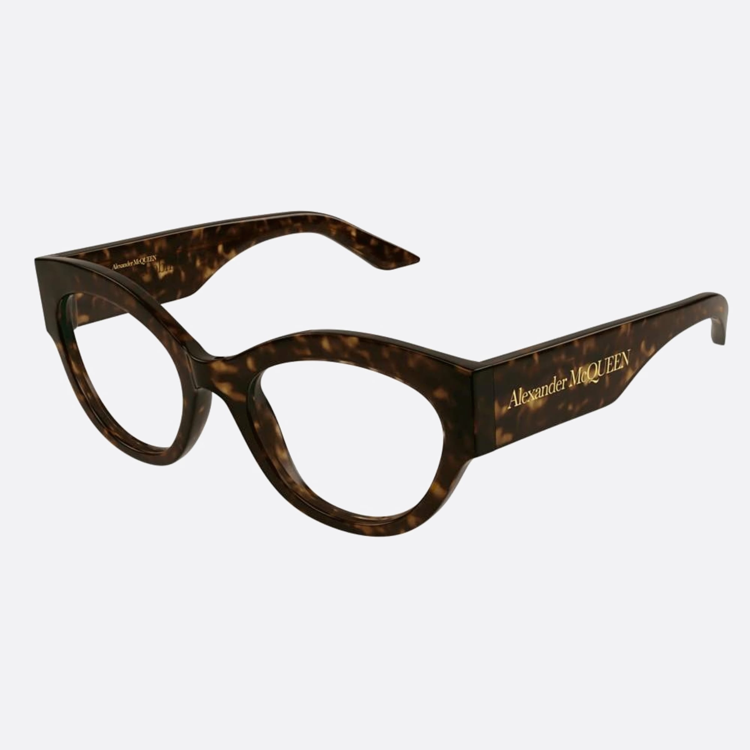 Alexander 53mm Mcqueen Havana Cat Eye Woman Eyeglasses - Side View