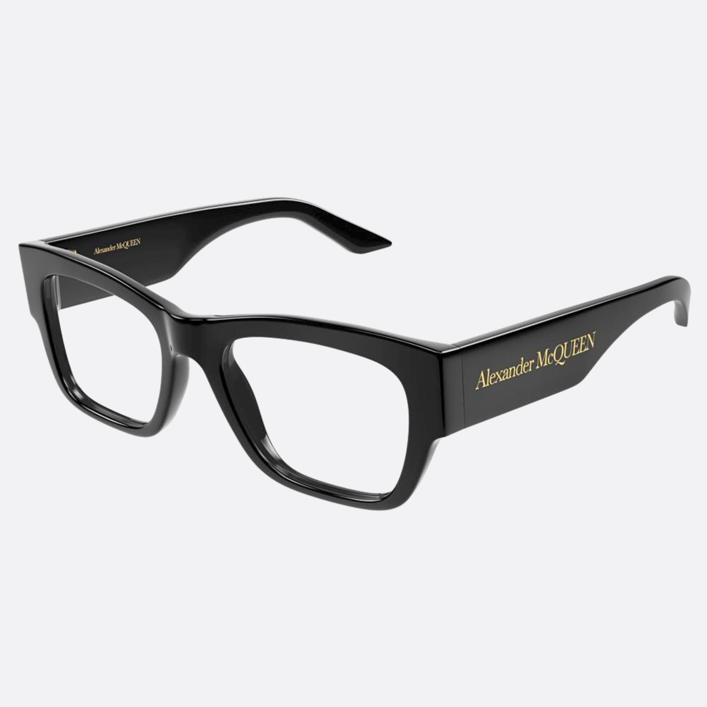 Alexander 52mm Mcqueen Black Squared Woman Eyeglasses - Side View